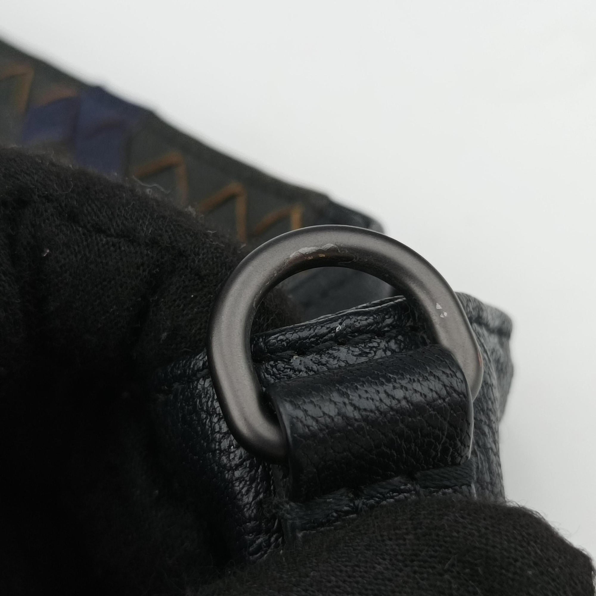 Vintage Bottega Veneta Intrecciato Dark Gray × Blue lambskin  shoulderbag | stylenewstar