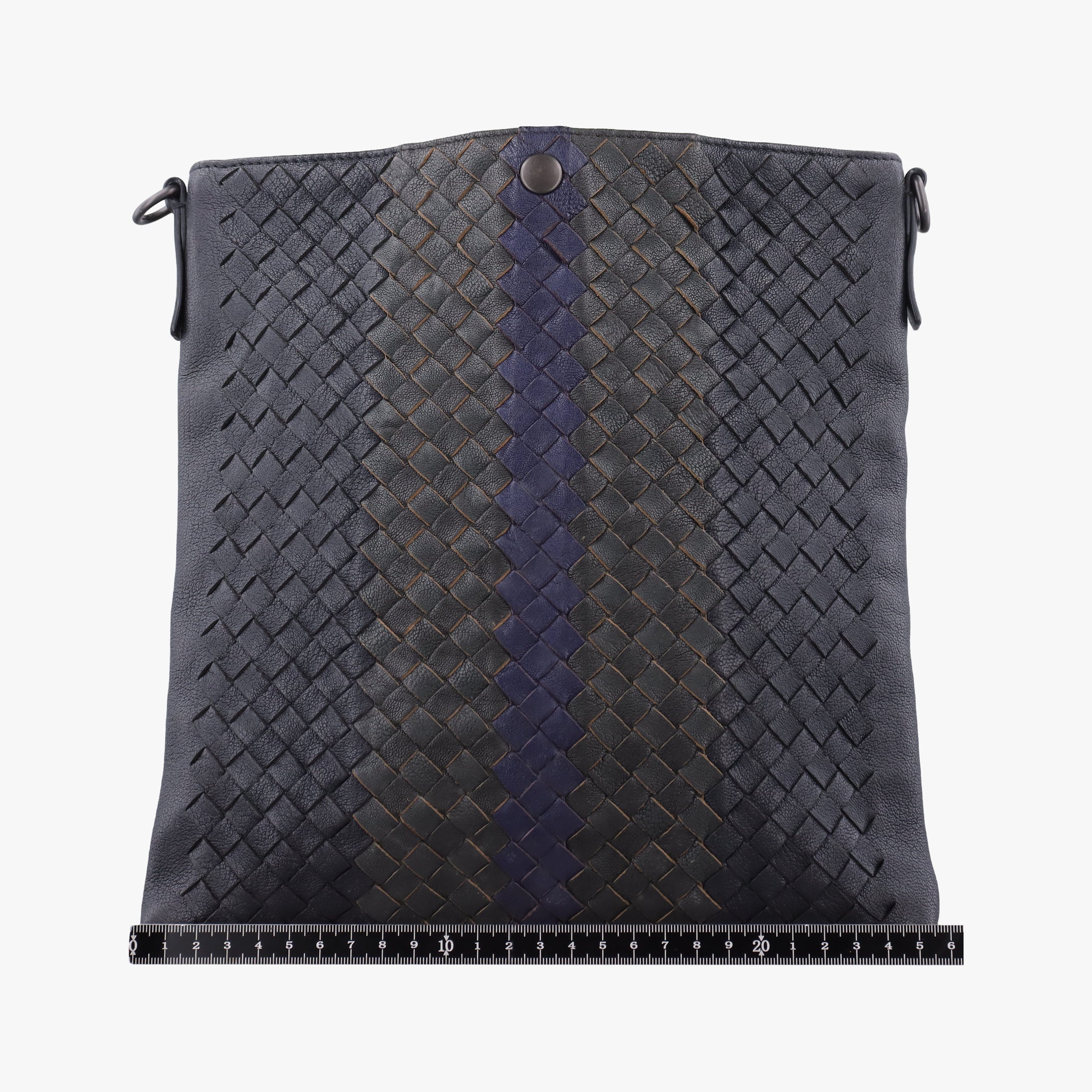 Vintage Bottega Veneta Intrecciato Dark Gray × Blue lambskin  shoulderbag | stylenewstar