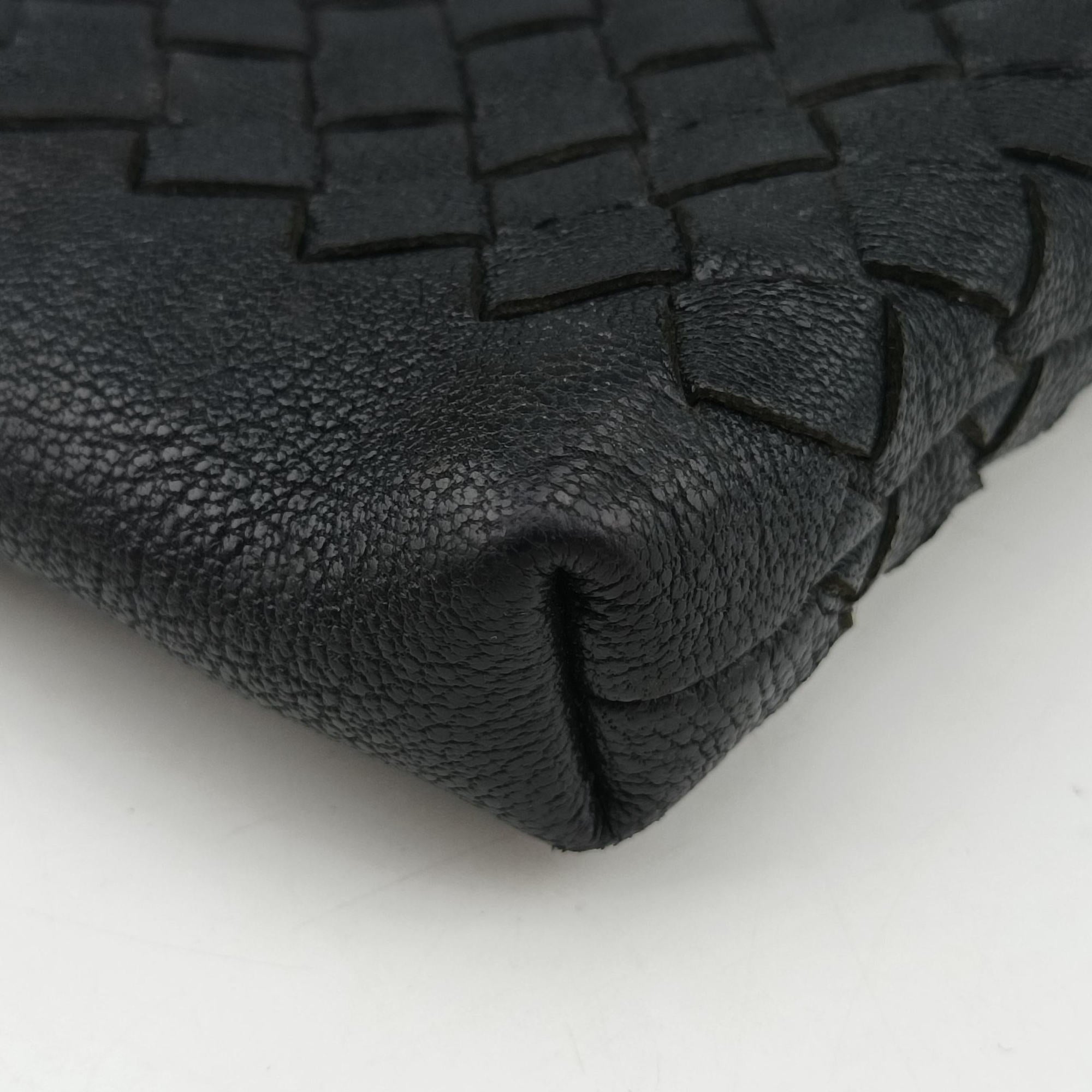 Vintage Bottega Veneta Intrecciato Dark Gray × Blue lambskin  shoulderbag | stylenewstar