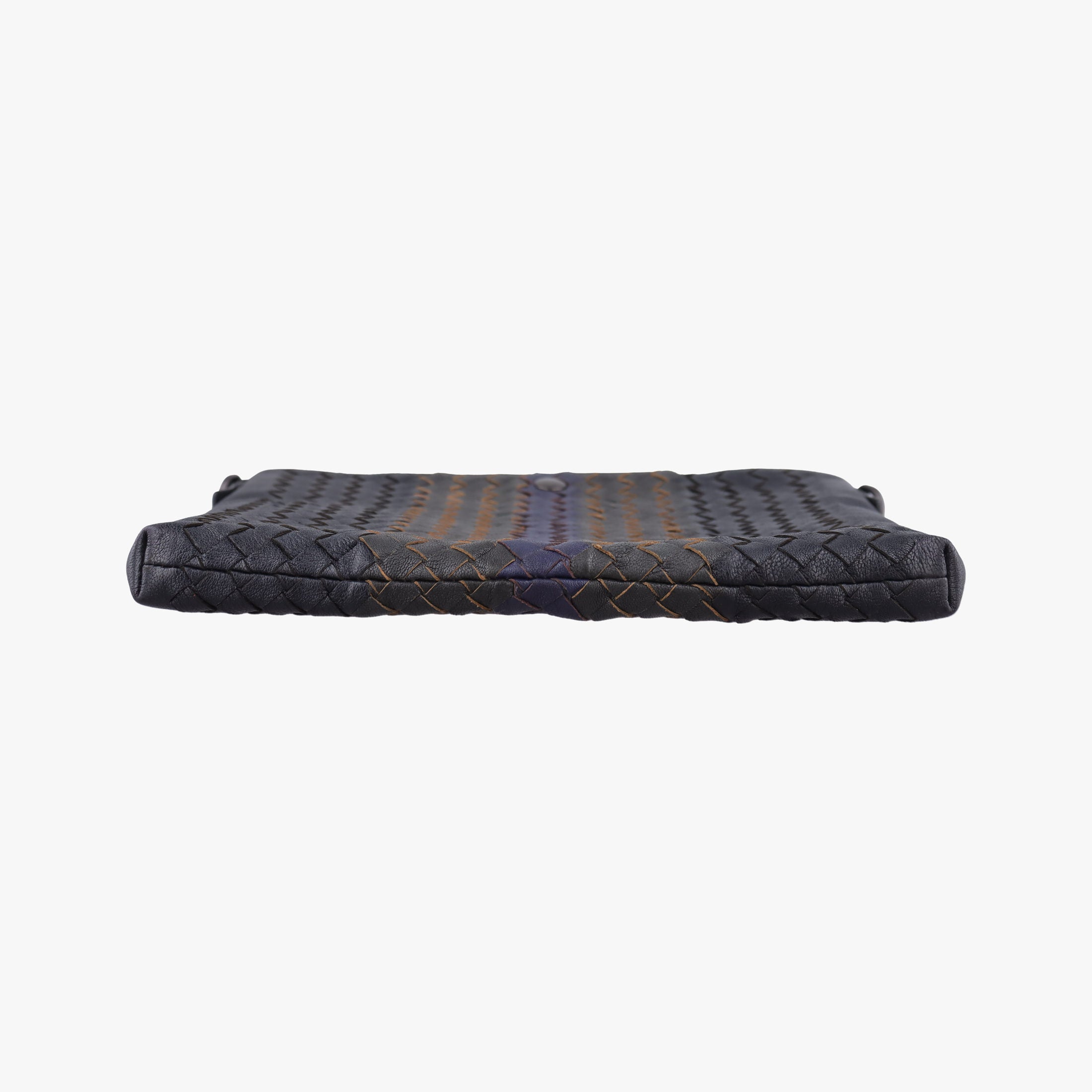 Vintage Bottega Veneta Intrecciato Dark Gray × Blue lambskin  shoulderbag | stylenewstar