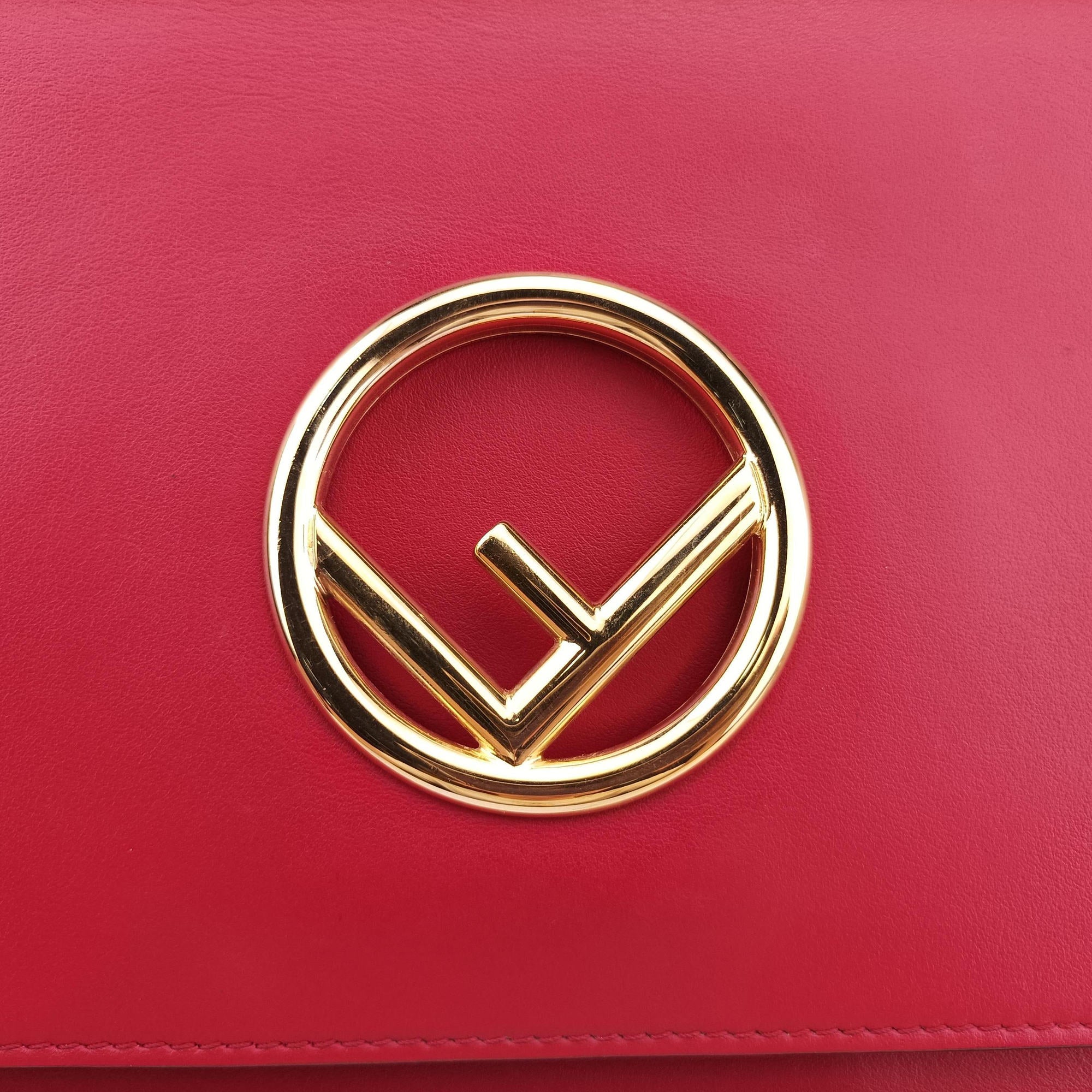 Vintage Fendi Kan I F Red Leather 8BT284 shoulderbag | stylenewstar