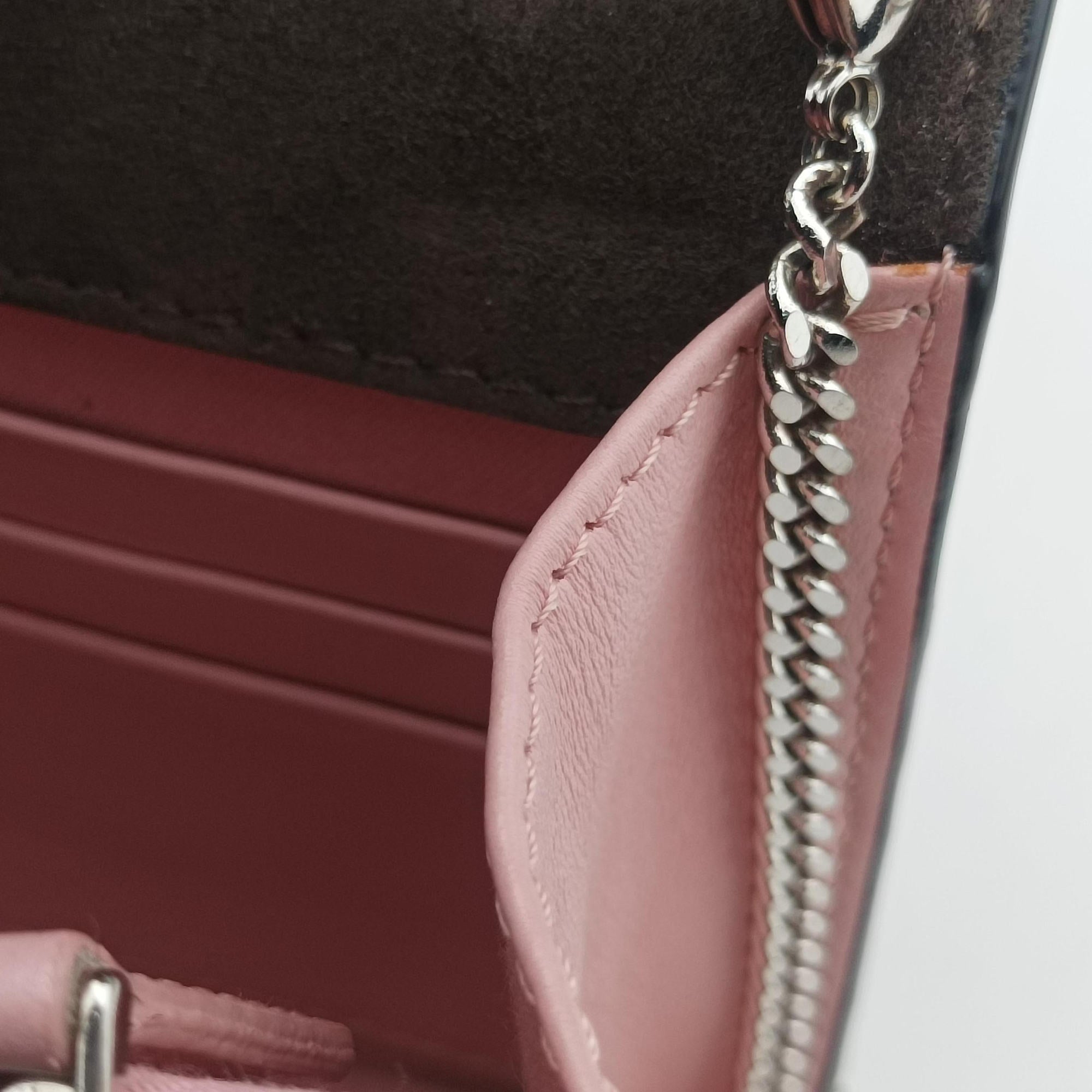 Secondhand Fendi Monster Eyes Continental pink×Multicolour Leather 8M0346 shoulderbag | stylenewstar