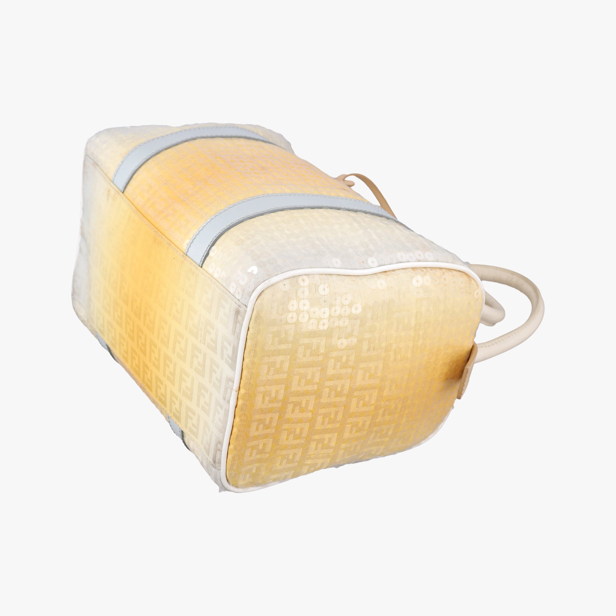 Pre-owned Fendi Zucchino Glitter Logo Yellow×Multicolour sequins 8BL068 handbag | stylenewstar