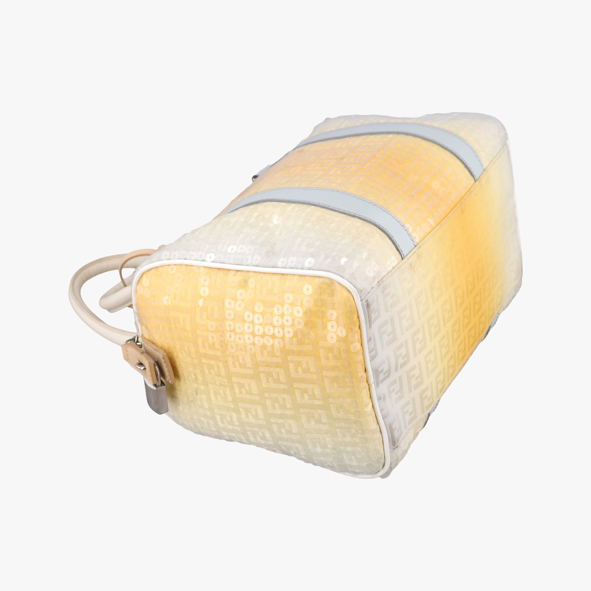 Pre-owned Fendi Zucchino Glitter Logo Yellow×Multicolour sequins 8BL068 handbag | stylenewstar