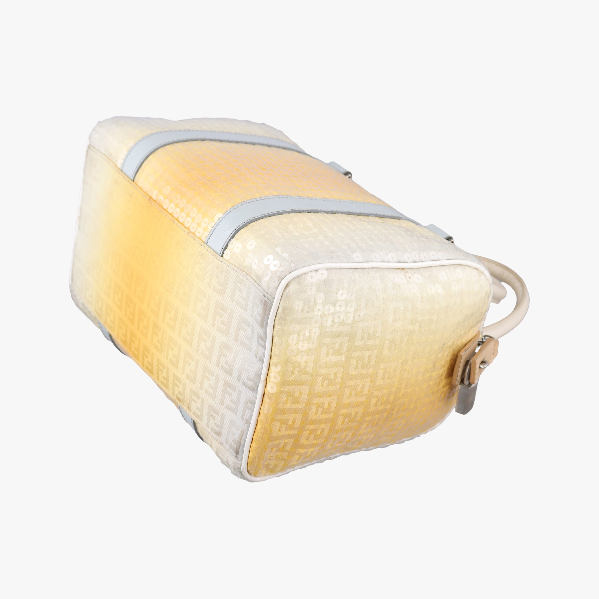 Pre-owned Fendi Zucchino Glitter Logo Yellow×Multicolour sequins 8BL068 handbag | stylenewstar