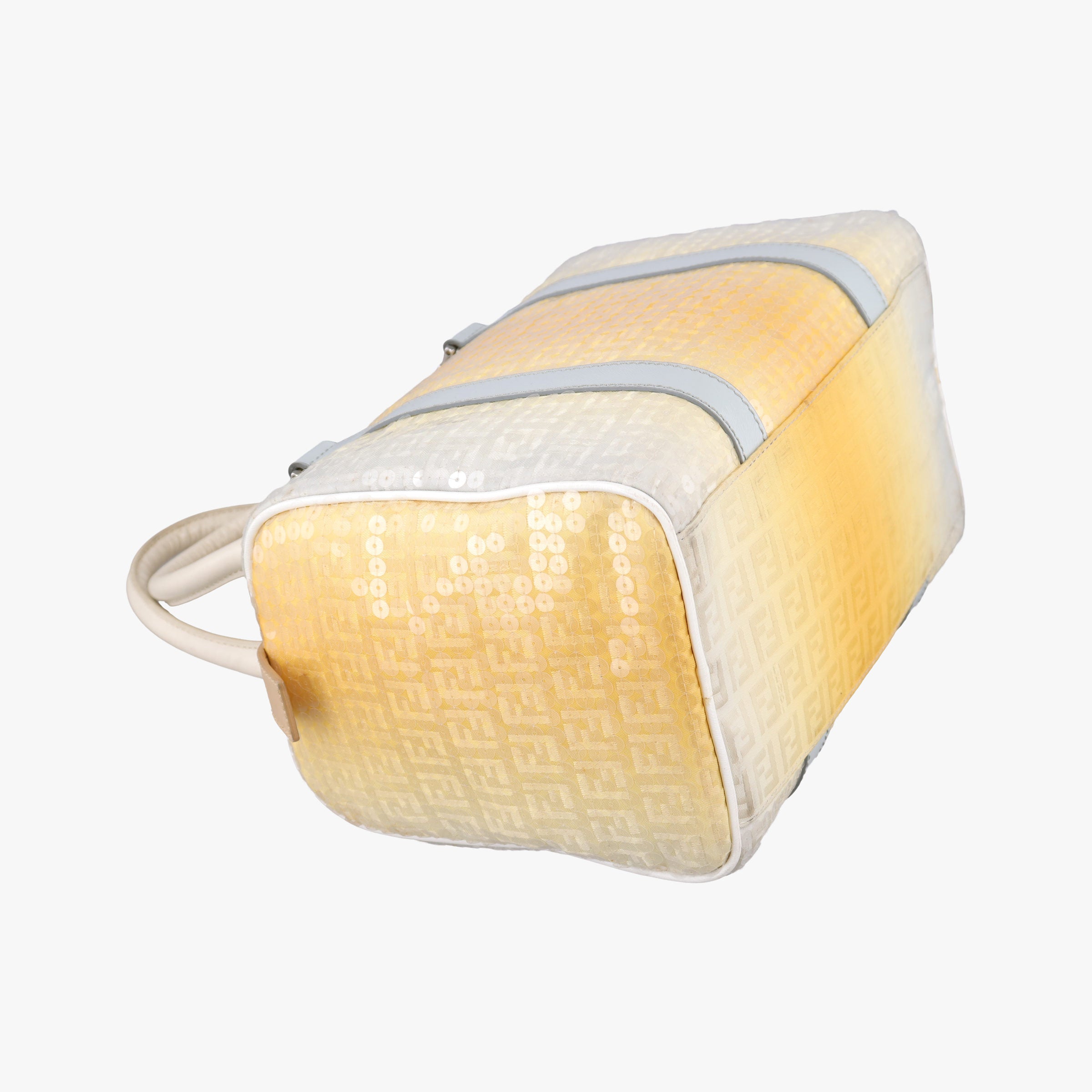 Pre-owned Fendi Zucchino Glitter Logo Yellow×Multicolour sequins 8BL068 handbag | stylenewstar