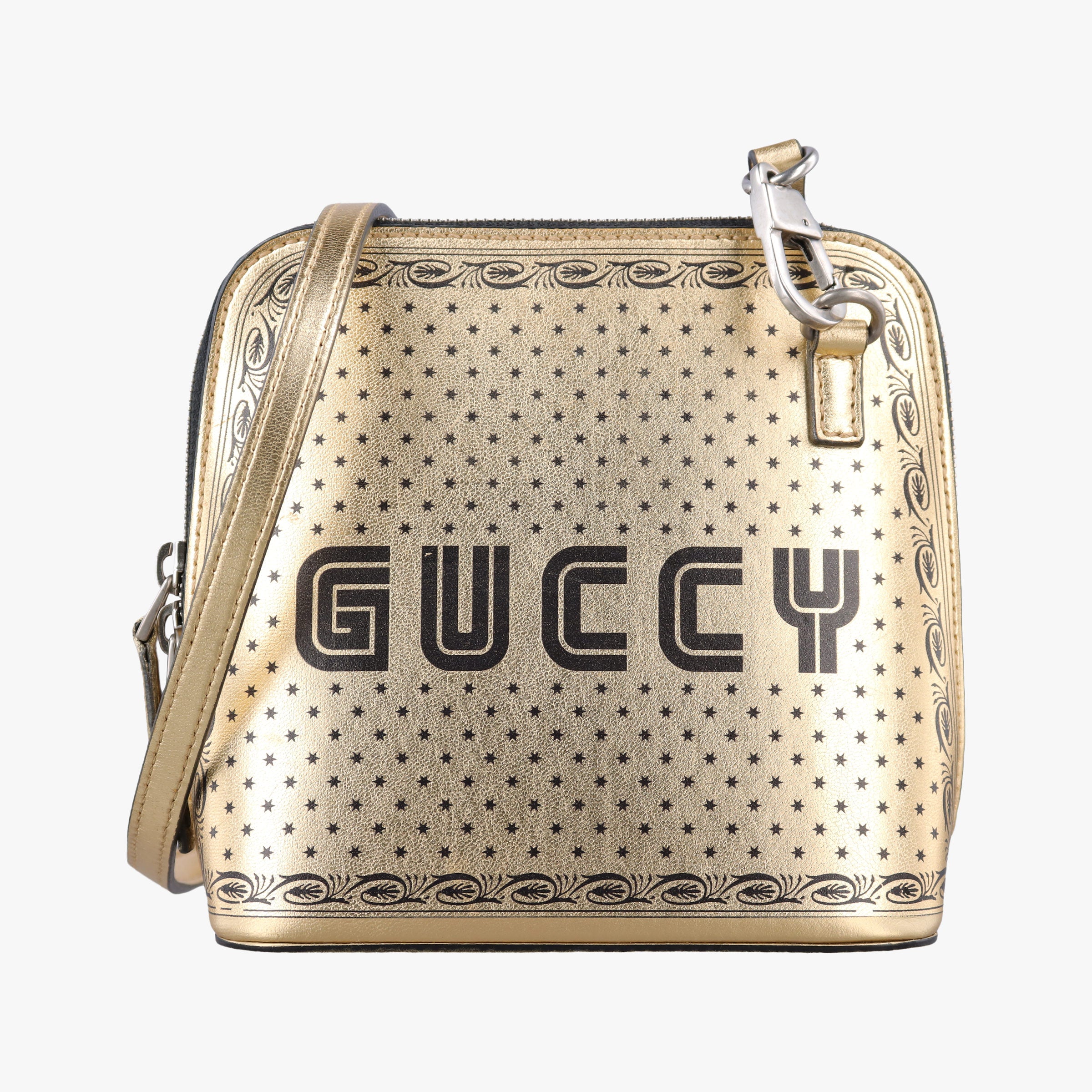 Secondhand Gucci SEGA collaboration GUCCY print Golden Leather 511189 shoulderbag | stylenewstar