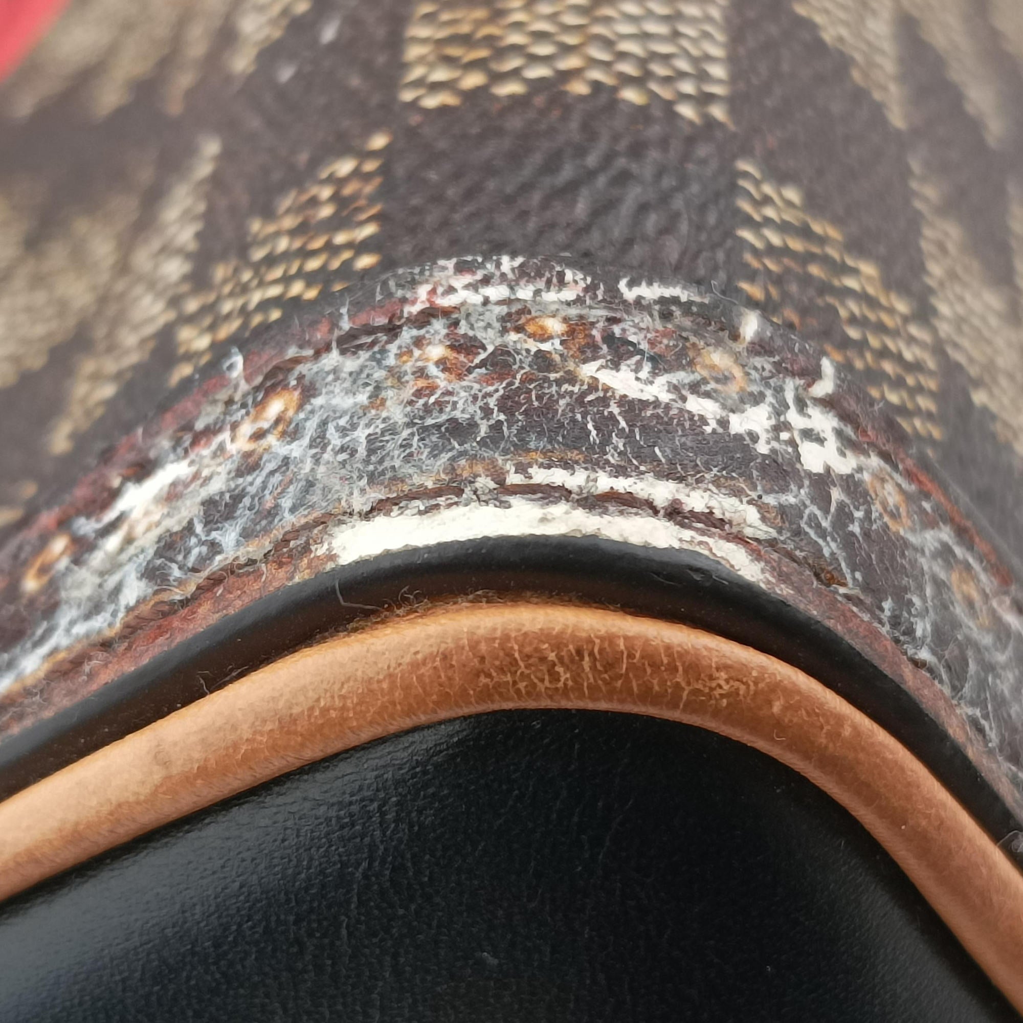 Secondhand Louis Vuitton Time Trunk Speedy Bandouliere 25 Damier Ebene × Rouge Transformed Damier Canvas M52249 shoulderbag | stylenewstar