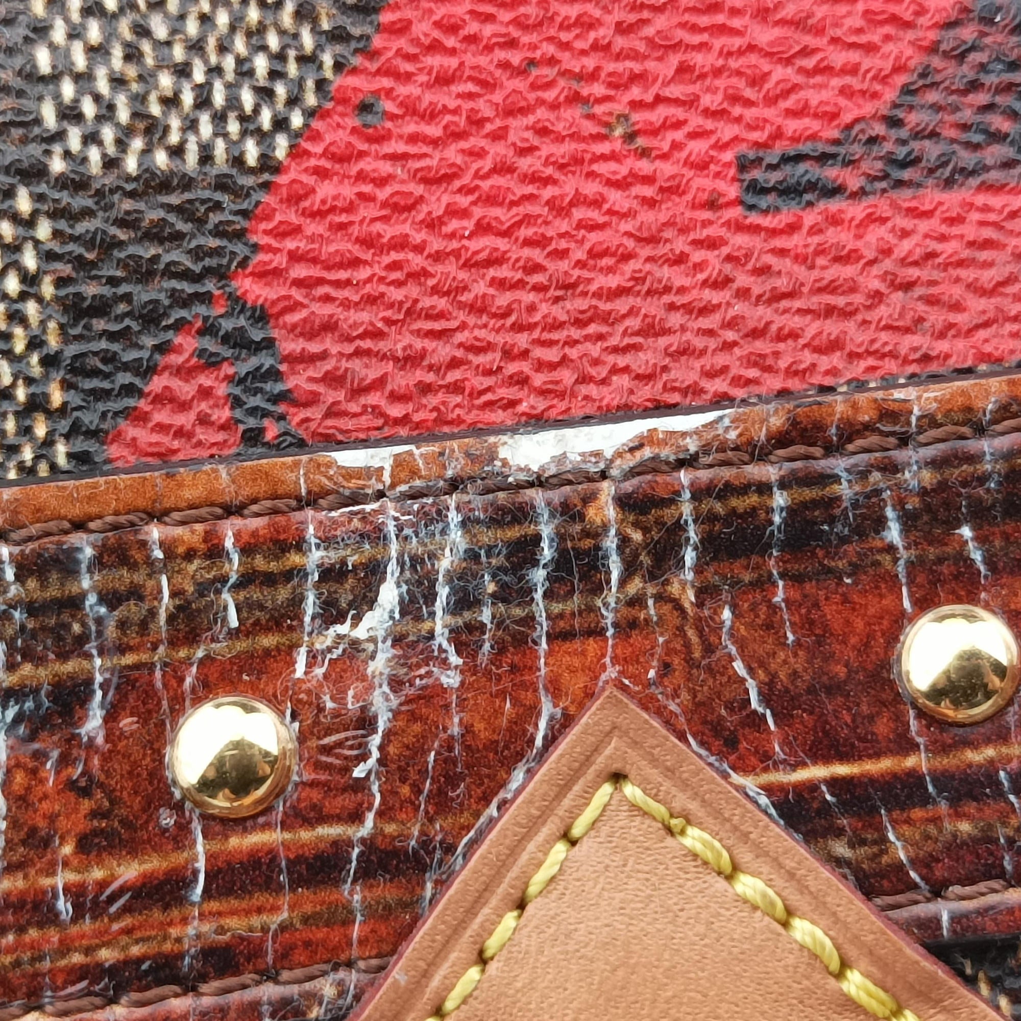 Secondhand Louis Vuitton Time Trunk Speedy Bandouliere 25 Damier Ebene × Rouge Transformed Damier Canvas M52249 shoulderbag | stylenewstar