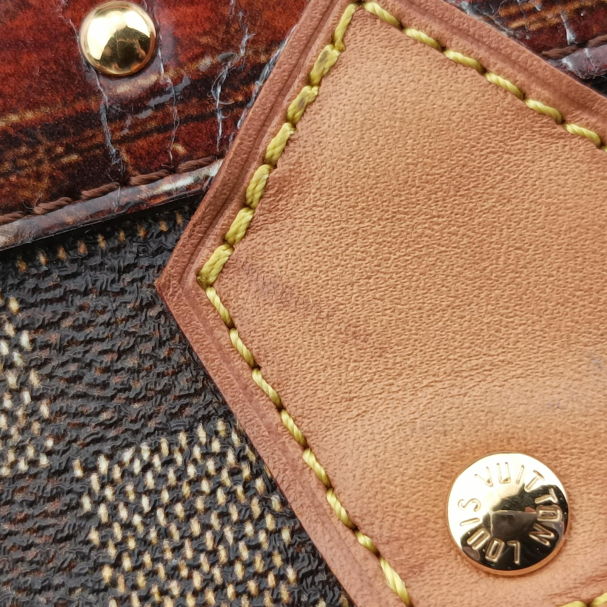 Secondhand Louis Vuitton Time Trunk Speedy Bandouliere 25 Damier Ebene × Rouge Transformed Damier Canvas M52249 shoulderbag | stylenewstar