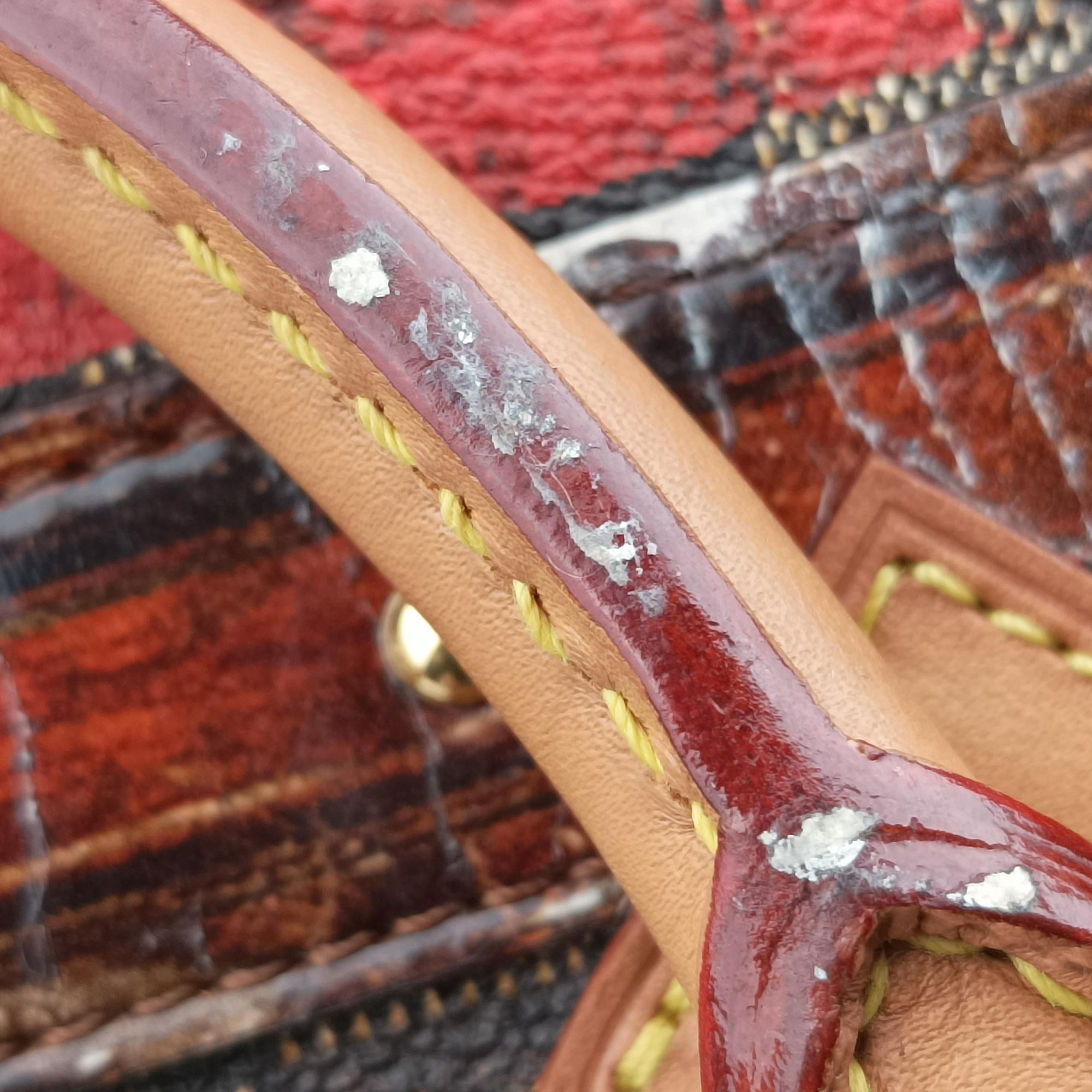 Secondhand Louis Vuitton Time Trunk Speedy Bandouliere 25 Damier Ebene × Rouge Transformed Damier Canvas M52249 shoulderbag | stylenewstar