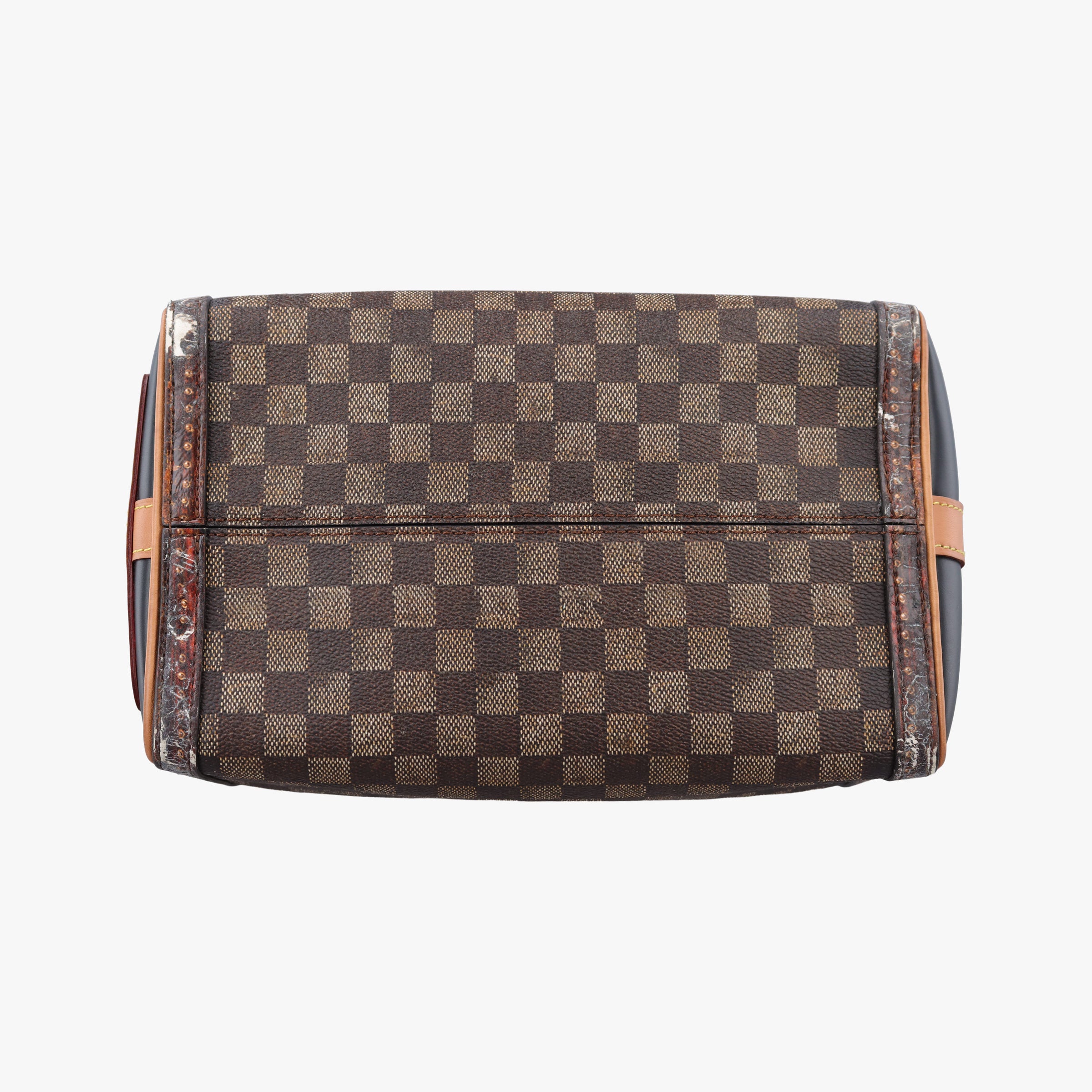 Secondhand Louis Vuitton Time Trunk Speedy Bandouliere 25 Damier Ebene × Rouge Transformed Damier Canvas M52249 shoulderbag | stylenewstar