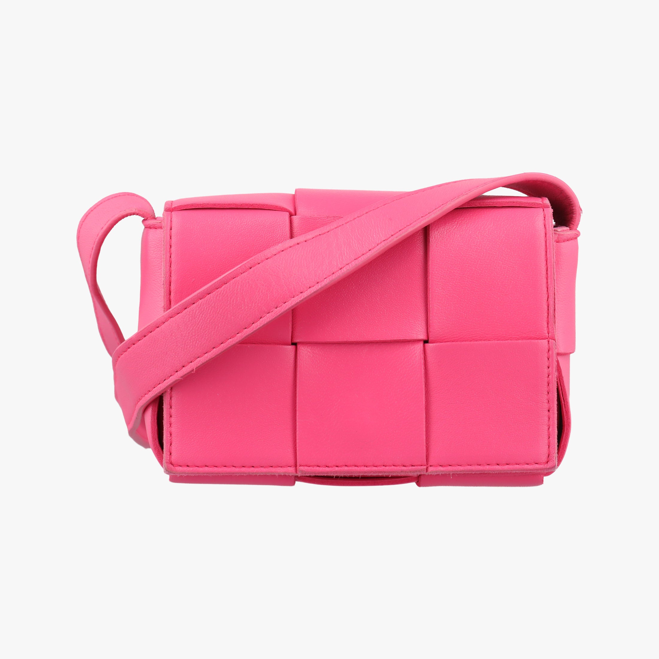 Pre-owned Bottega Veneta candy cassette Pink lambskin  shoulderbag | stylenewstar