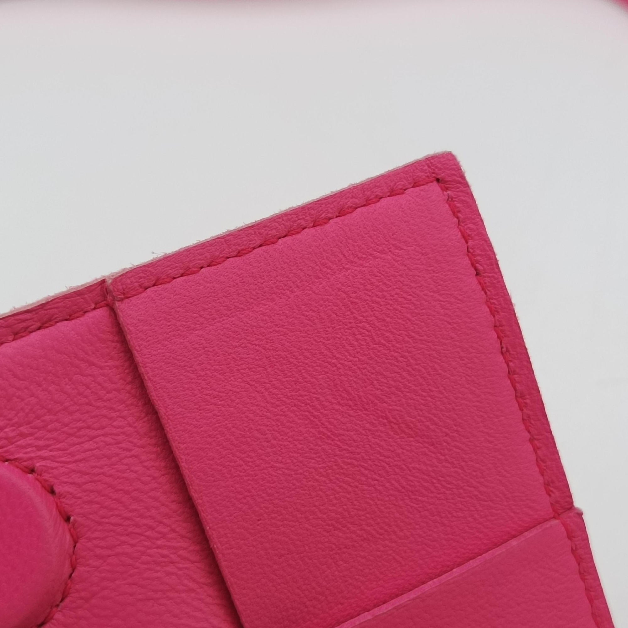Pre-owned Bottega Veneta candy cassette Pink lambskin  shoulderbag | stylenewstar