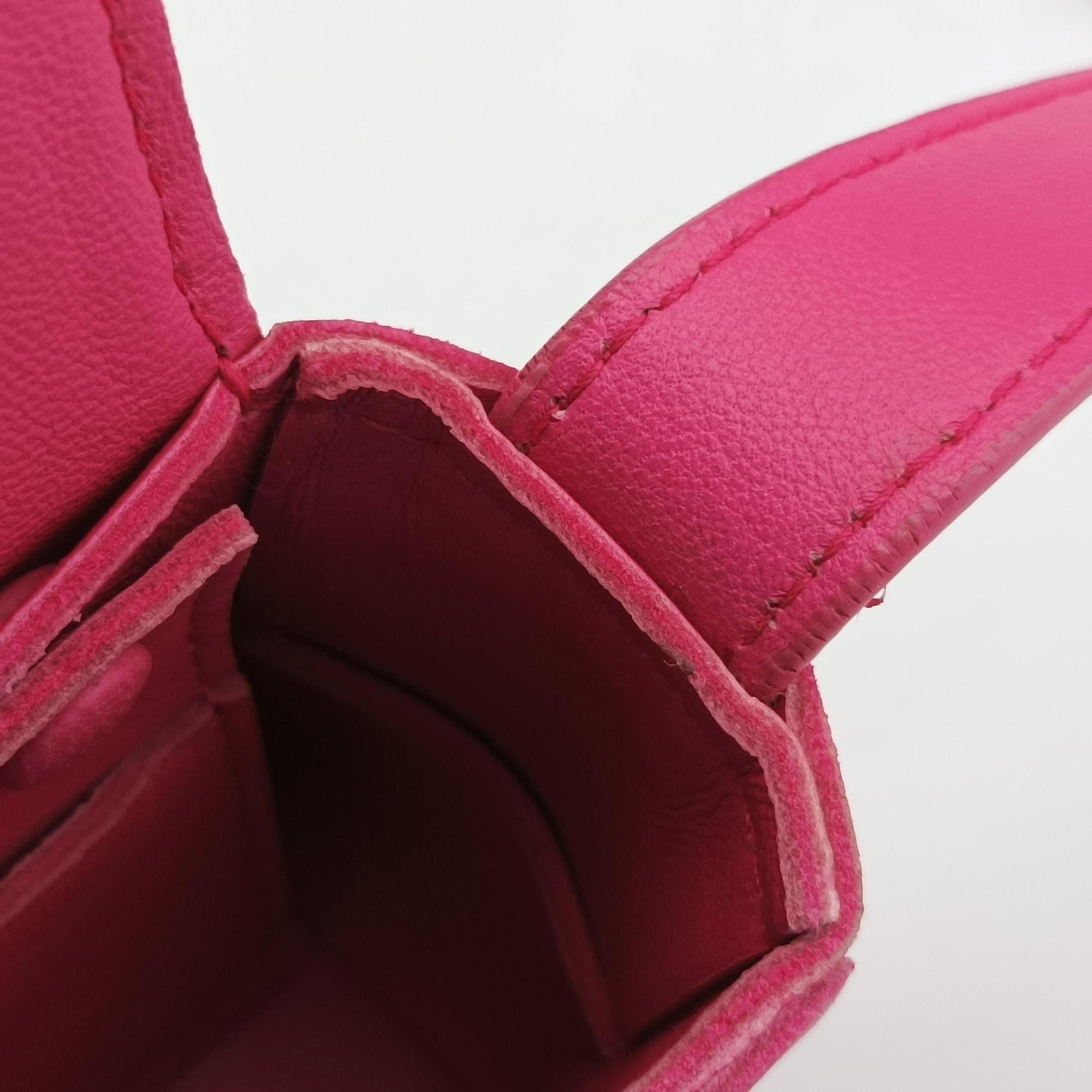 Pre-owned Bottega Veneta candy cassette Pink lambskin  shoulderbag | stylenewstar