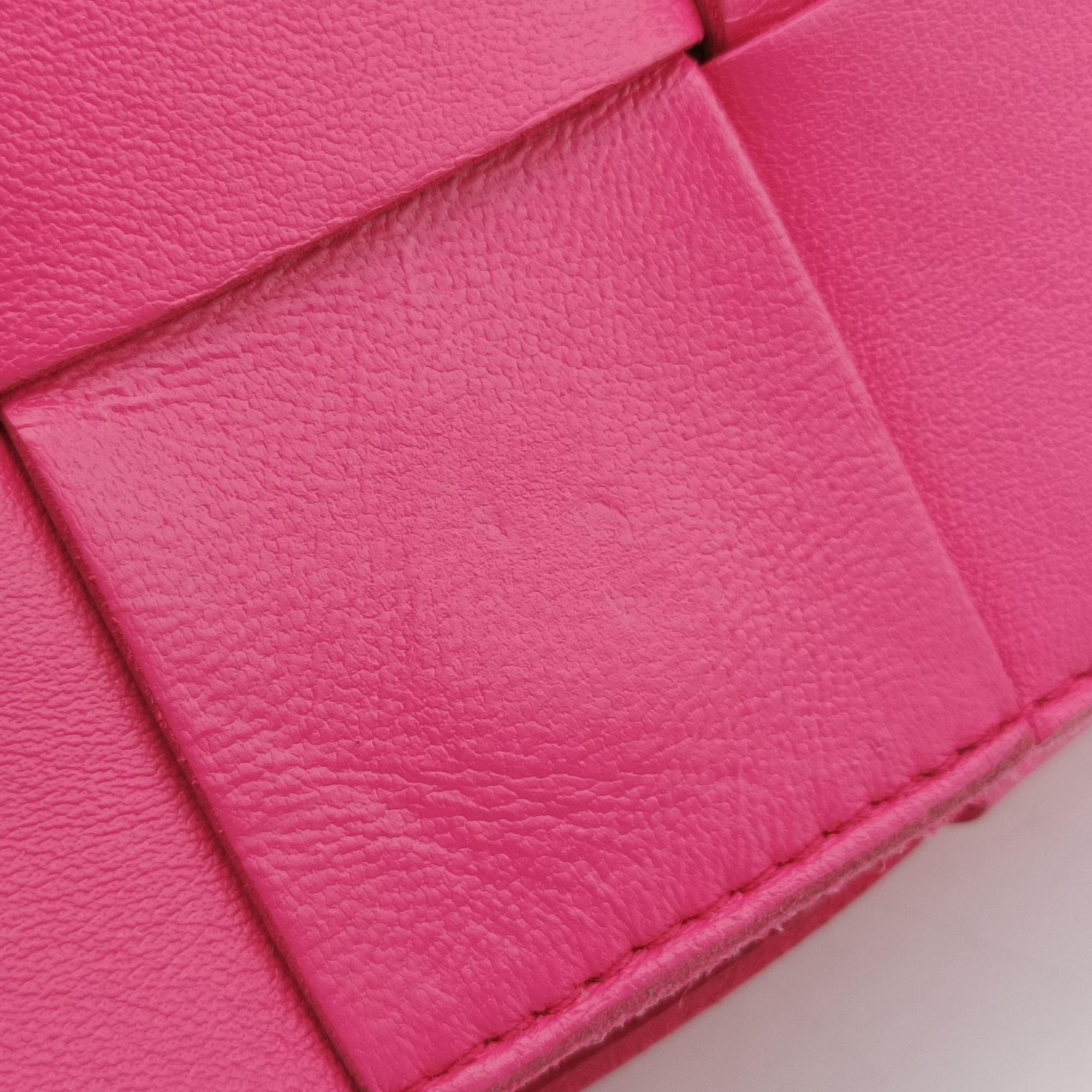 Pre-owned Bottega Veneta candy cassette Pink lambskin  shoulderbag | stylenewstar