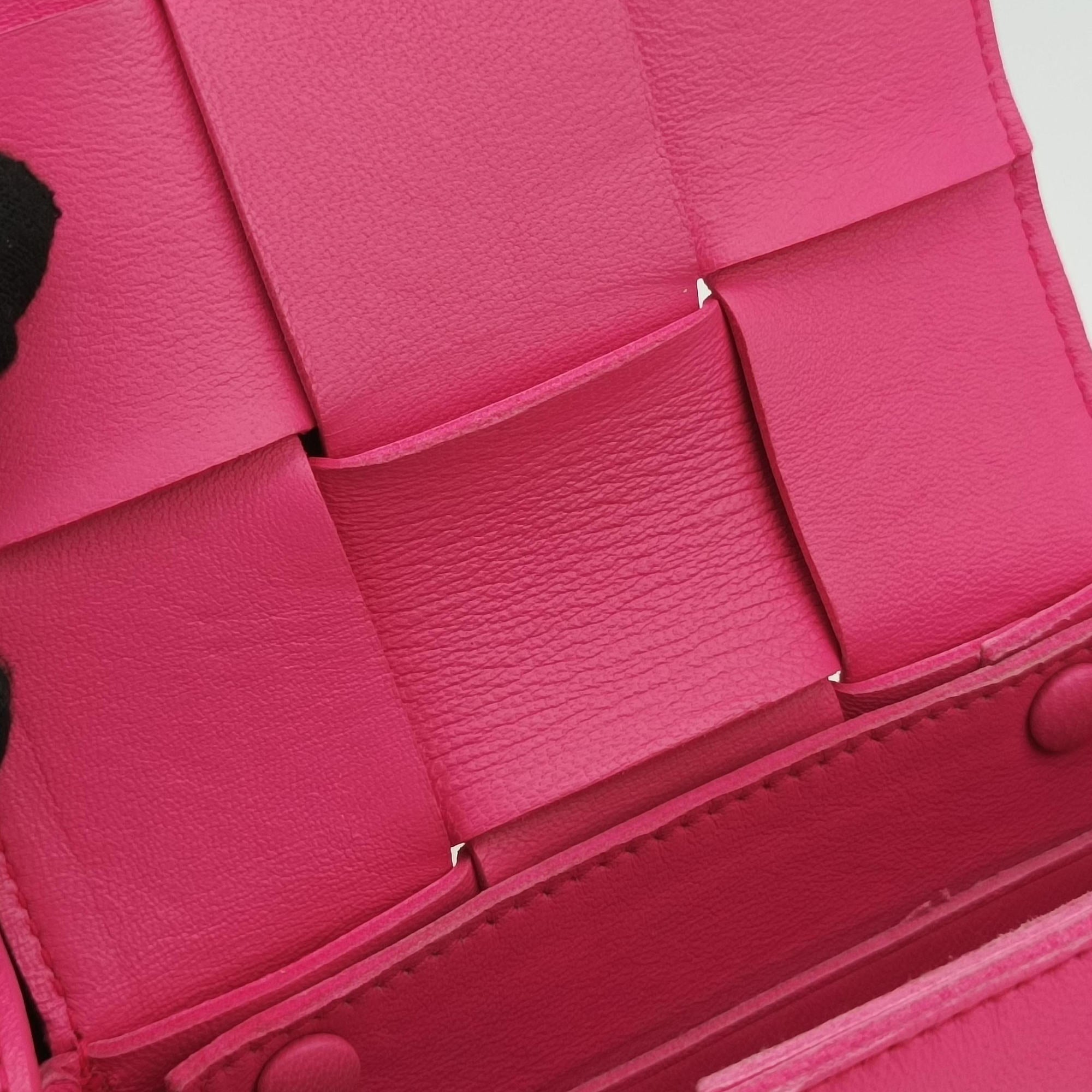 Pre-owned Bottega Veneta candy cassette Pink lambskin  shoulderbag | stylenewstar