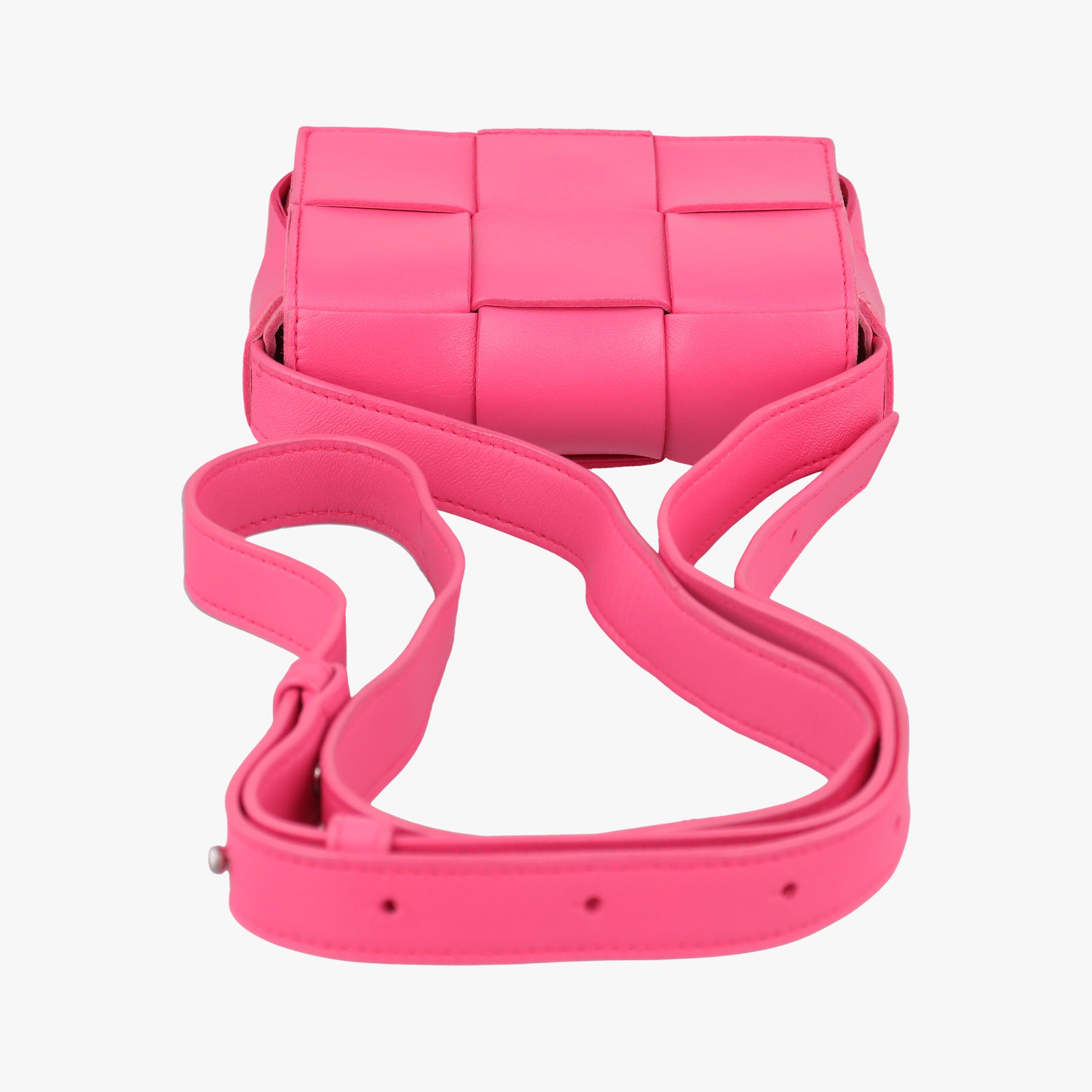 Pre-owned Bottega Veneta candy cassette Pink lambskin  shoulderbag | stylenewstar