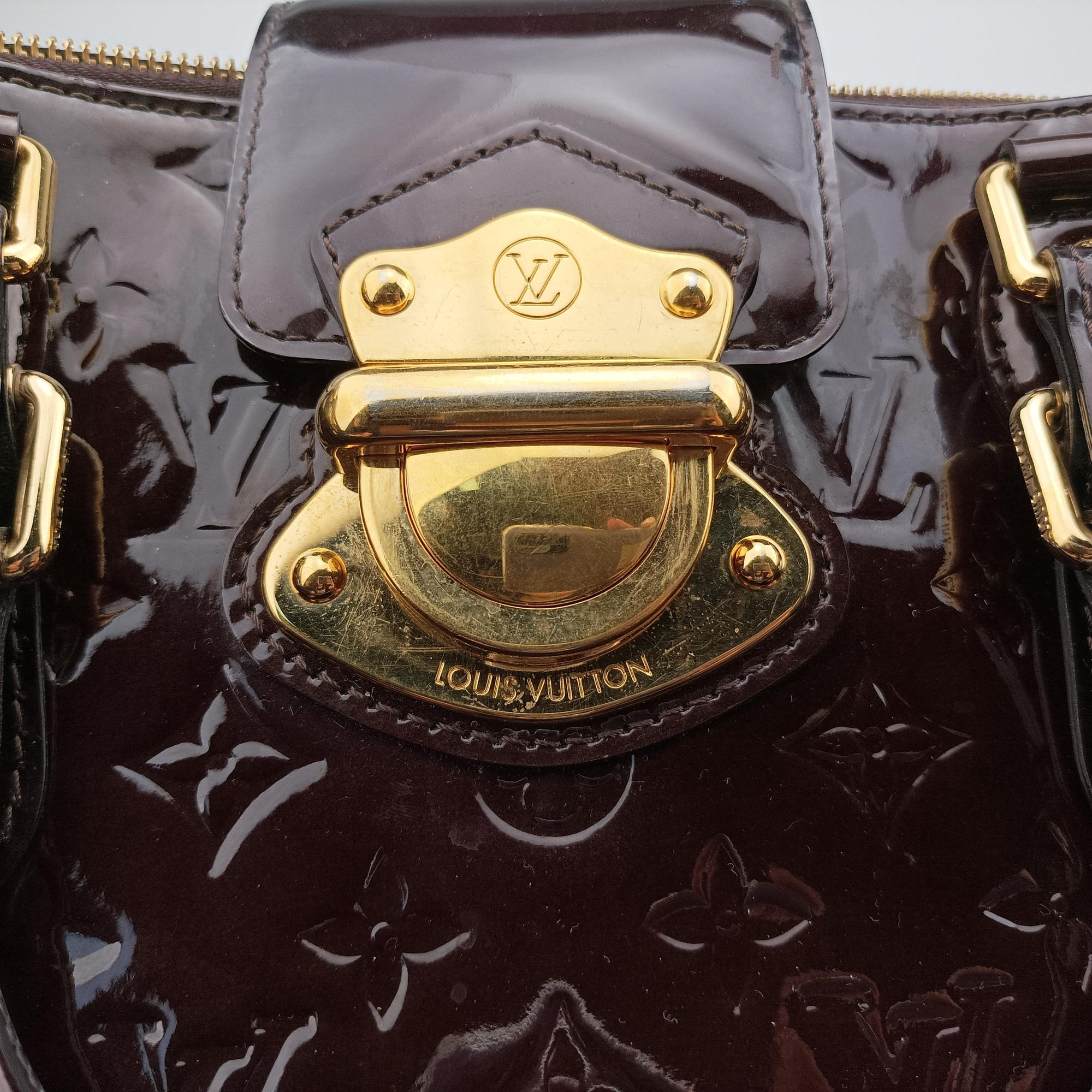 Pre-owned Louis Vuitton MELROSE AVENUE AMARANTE Vernis M93757 handbag | stylenewstar
