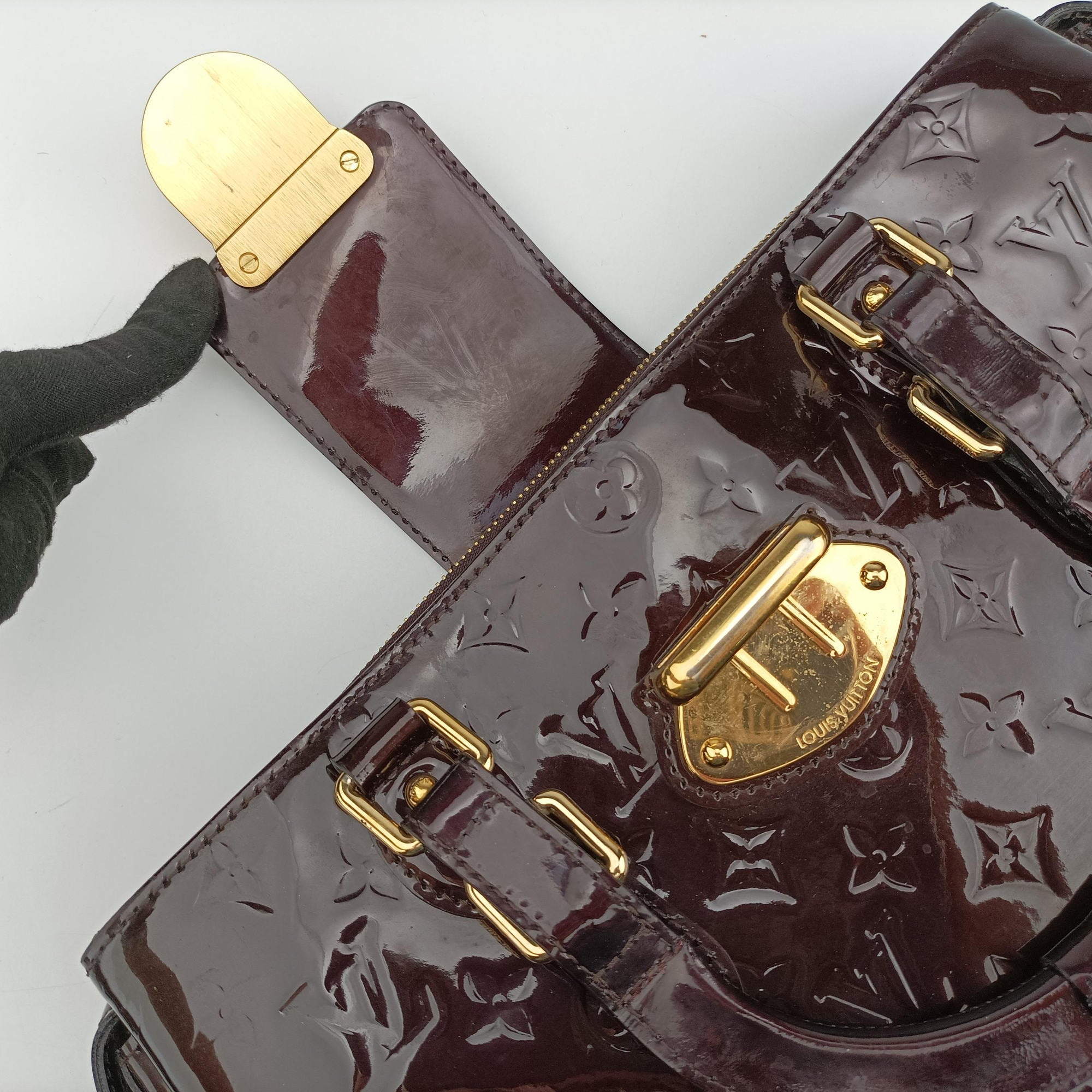 Pre-owned Louis Vuitton MELROSE AVENUE AMARANTE Vernis M93757 handbag | stylenewstar