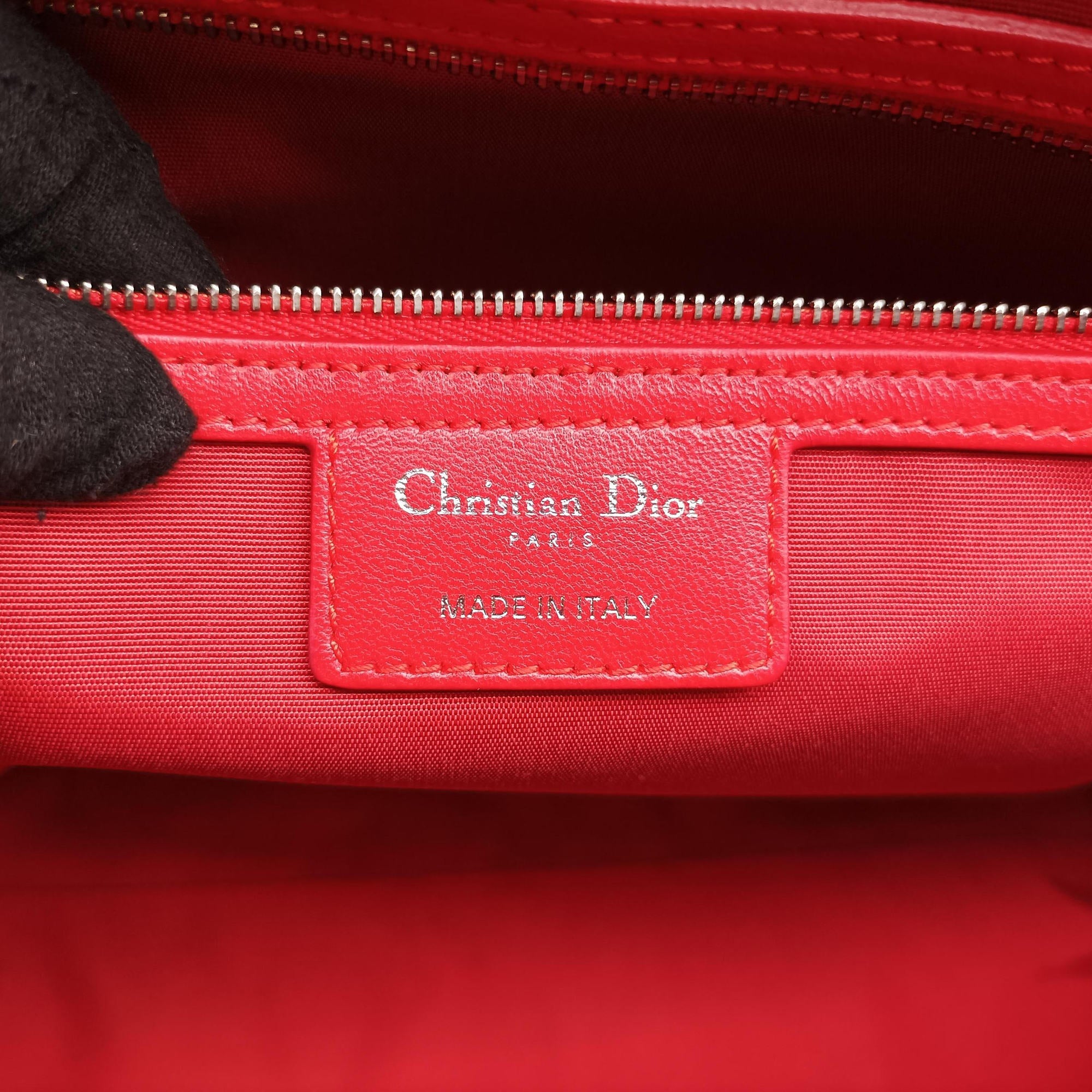 Vintage Christian Dior Lady Dior Cannage Soft Red Lambskin  handbag | stylenewstar