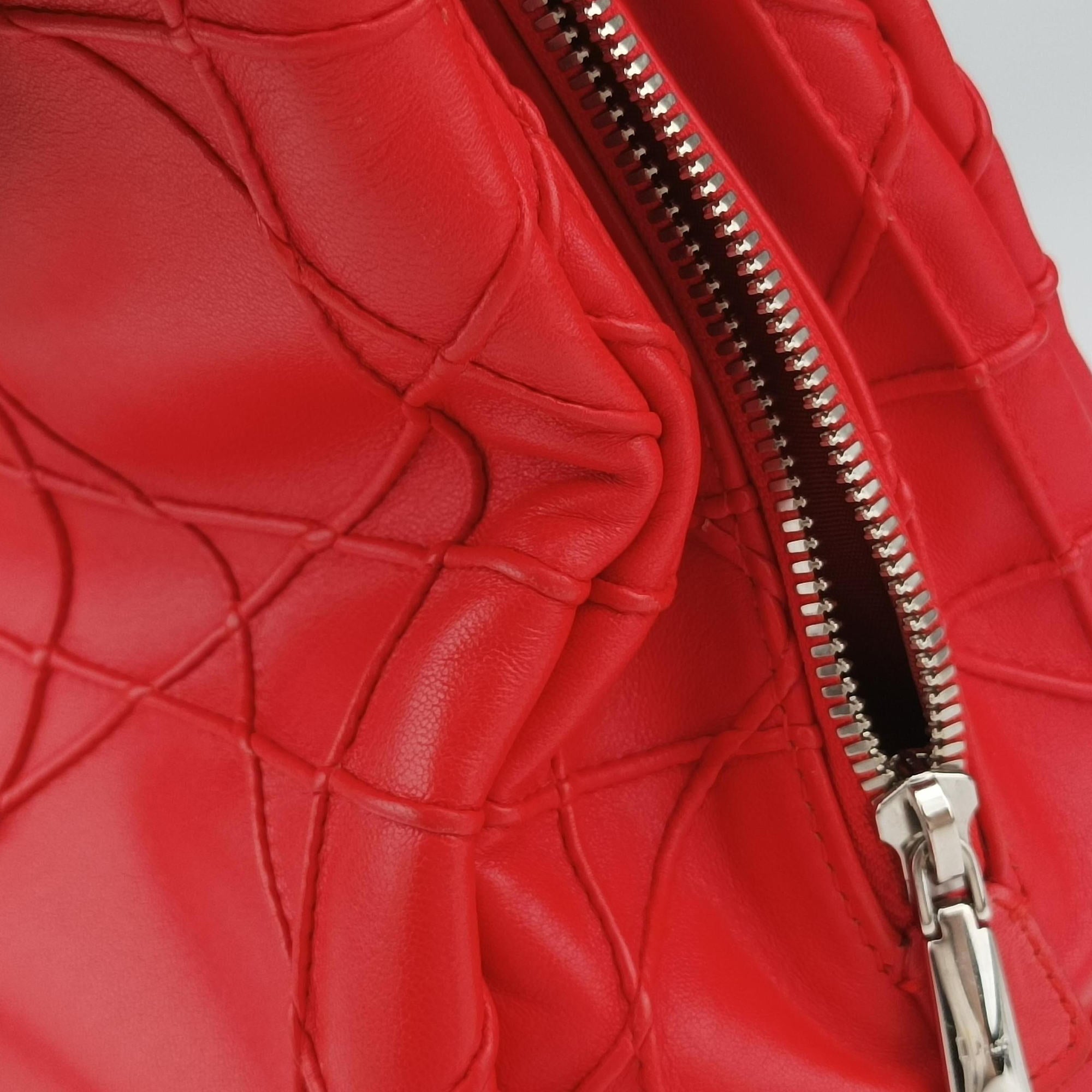 Vintage Christian Dior Lady Dior Cannage Soft Red Lambskin  handbag | stylenewstar