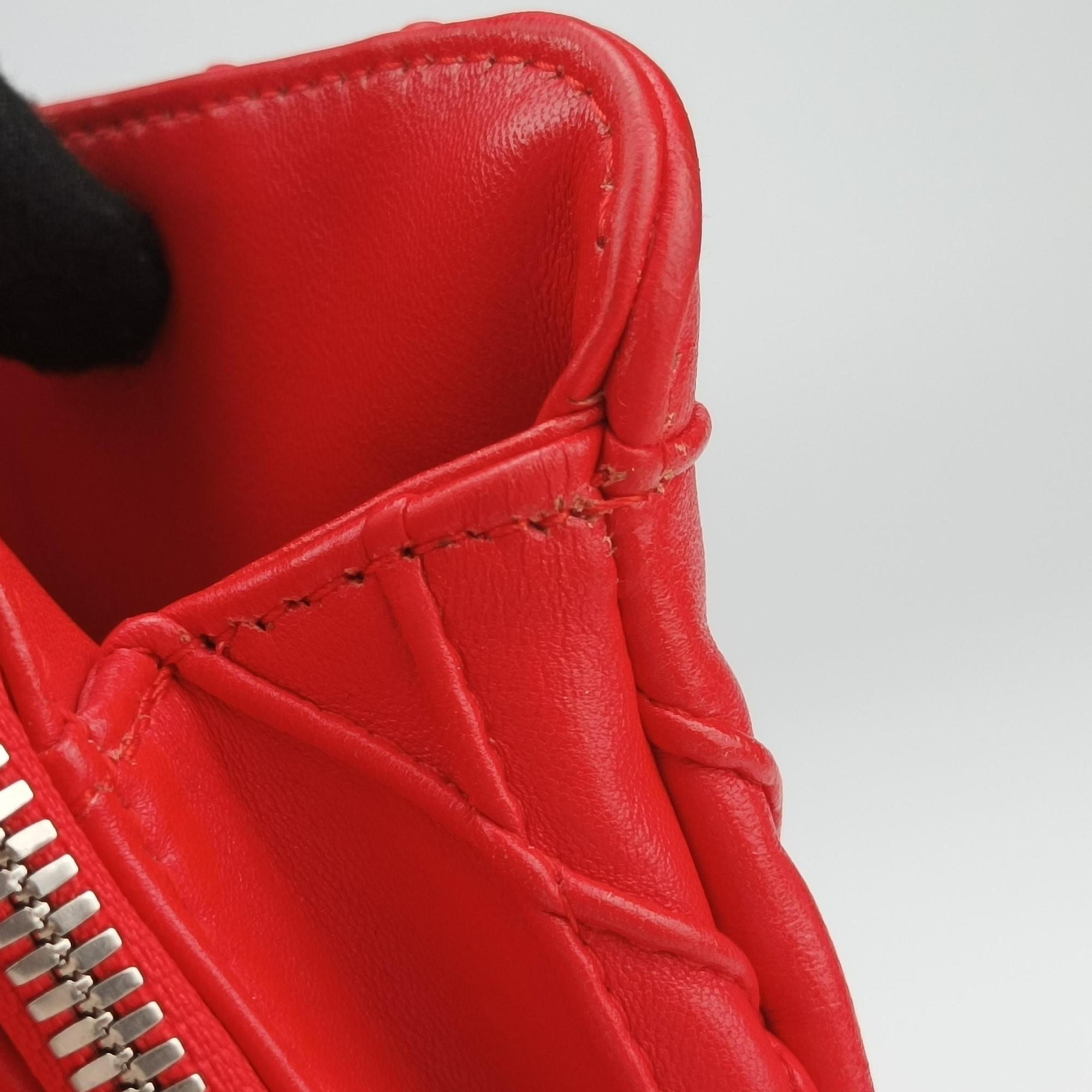 Vintage Christian Dior Lady Dior Cannage Soft Red Lambskin  handbag | stylenewstar
