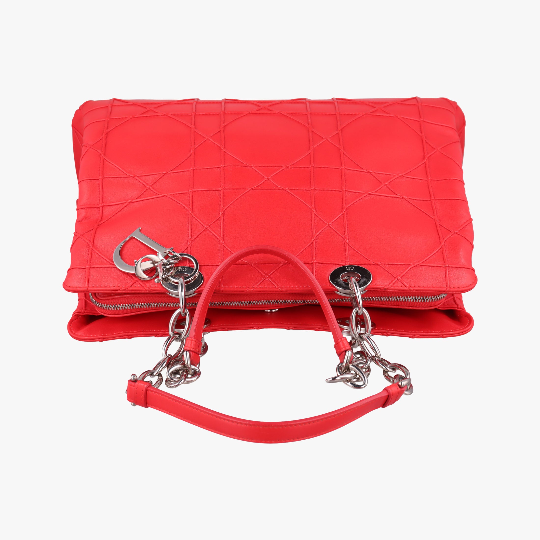 Vintage Christian Dior Lady Dior Cannage Soft Red Lambskin  handbag | stylenewstar