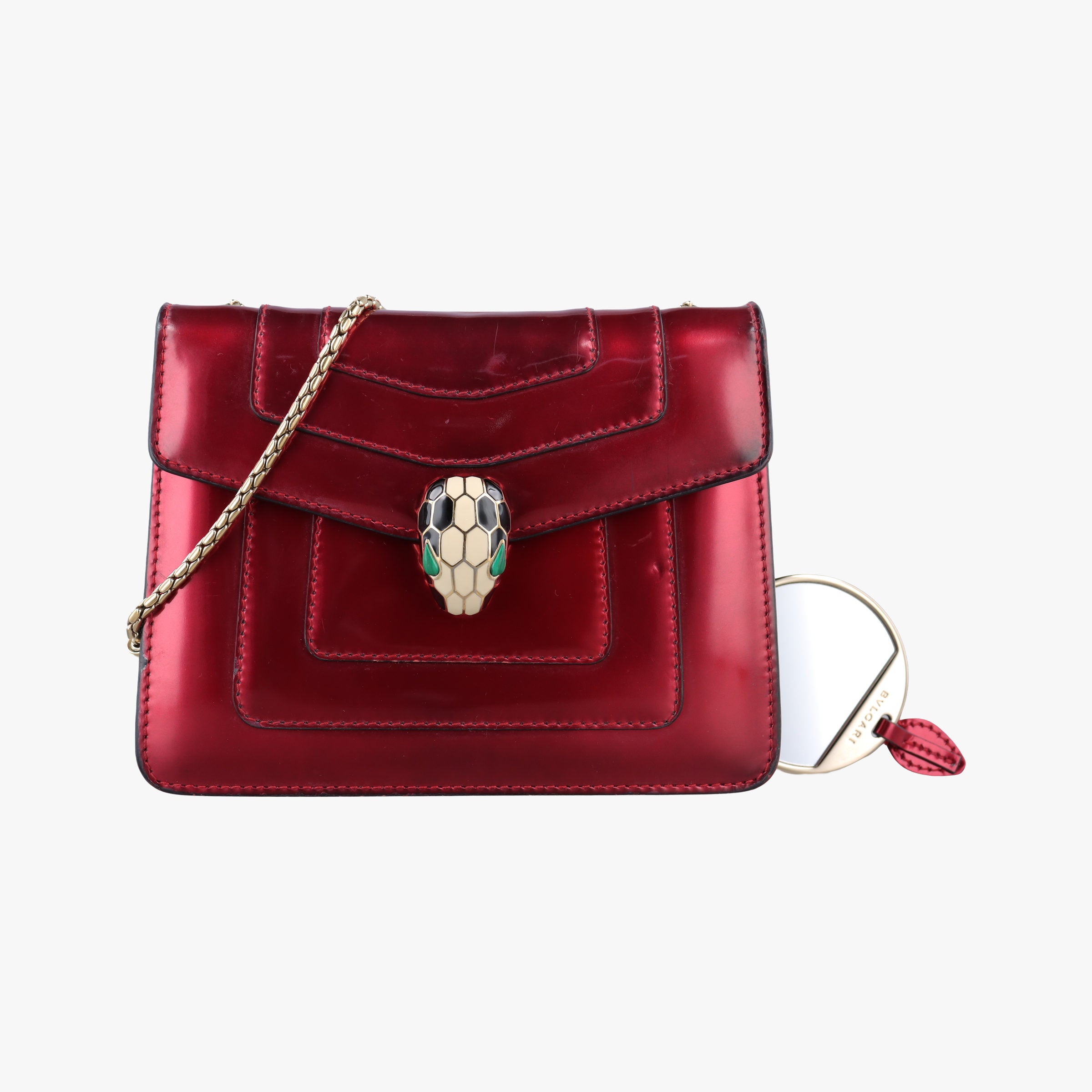 Pre-owned Bvlgari SERPENTI FOREVER Red Leather  shoulderbag | stylenewstar