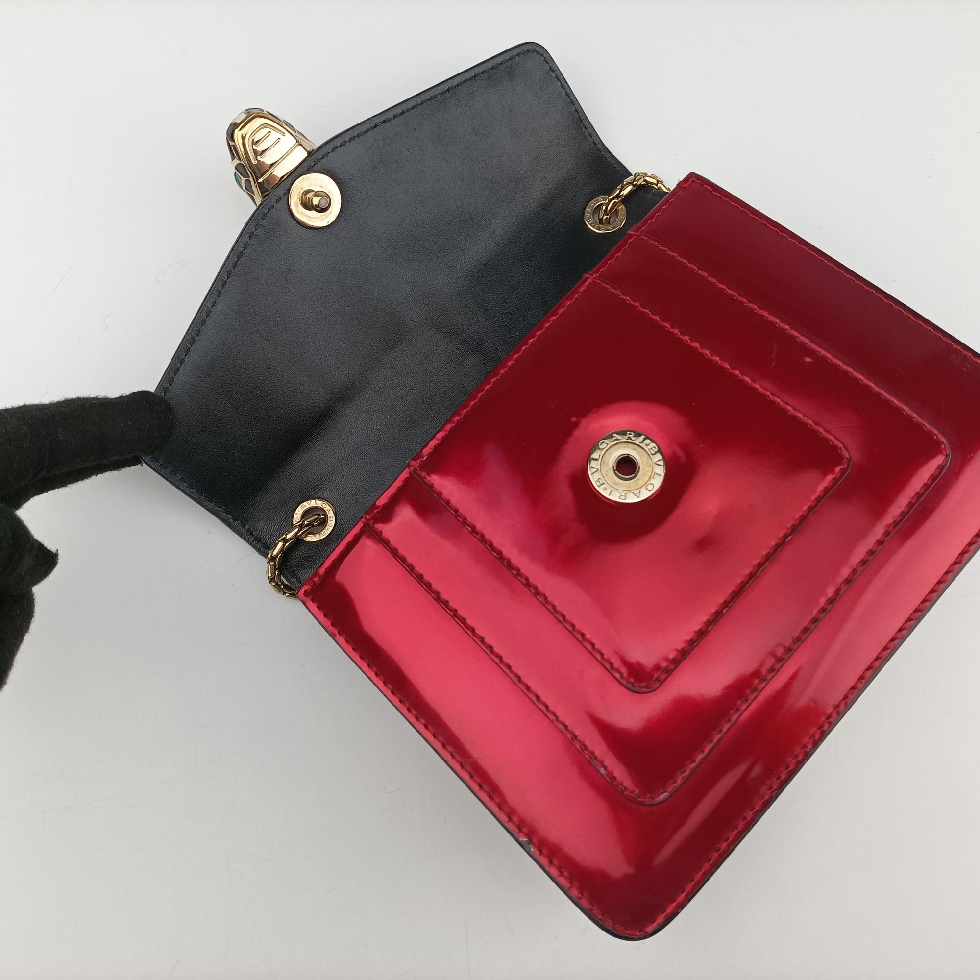 Pre-owned Bvlgari SERPENTI FOREVER Red Leather  shoulderbag | stylenewstar