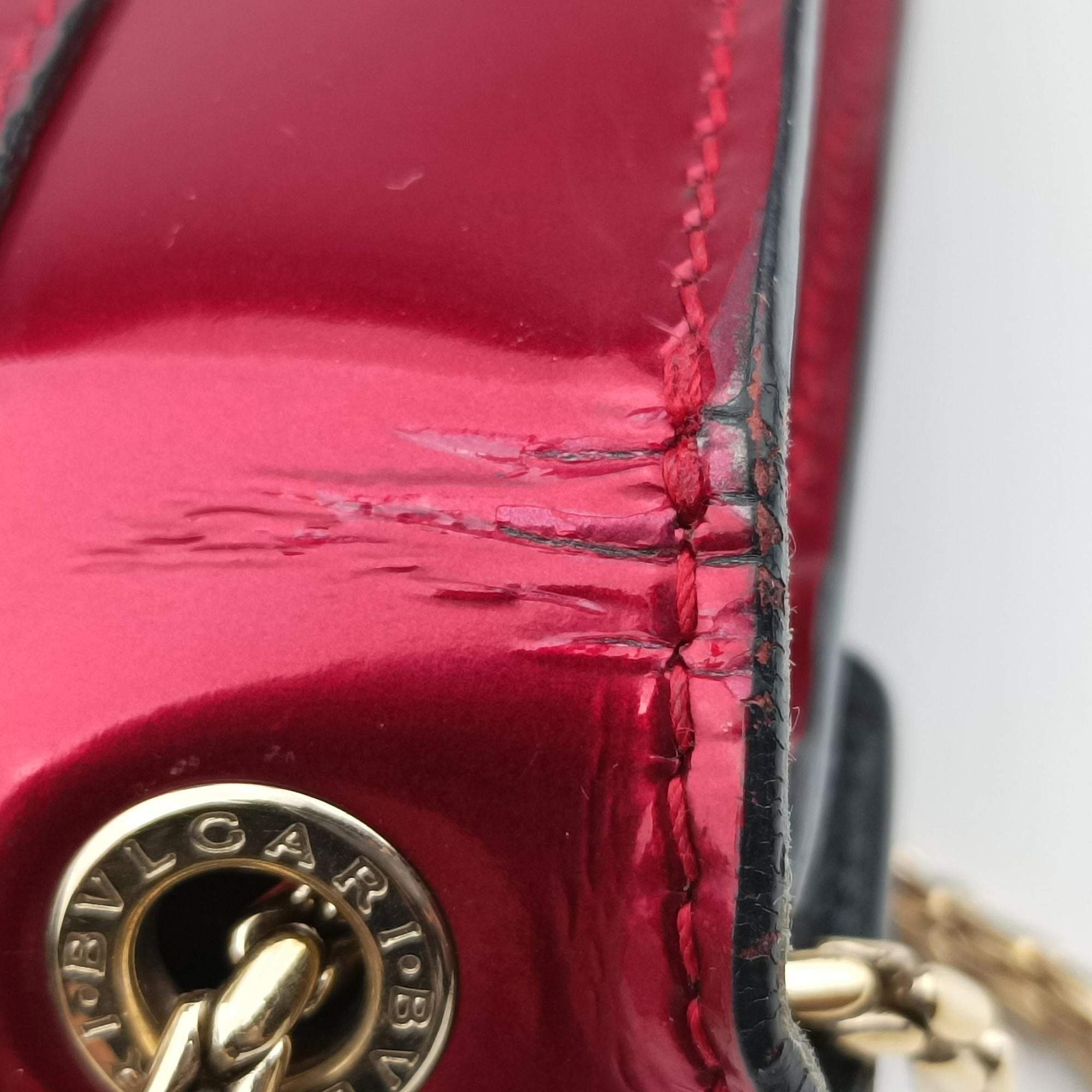 Pre-owned Bvlgari SERPENTI FOREVER Red Leather  shoulderbag | stylenewstar