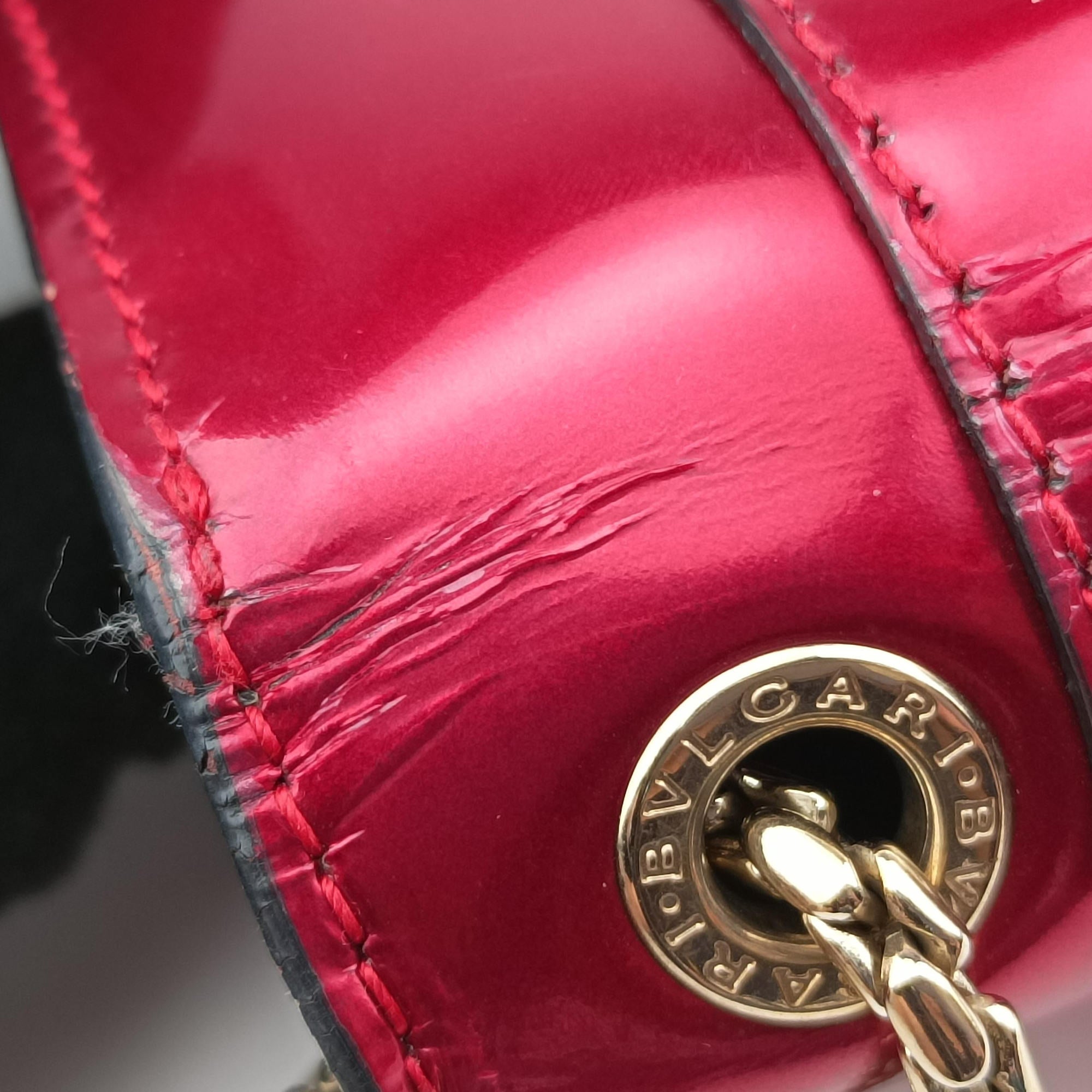 Pre-owned Bvlgari SERPENTI FOREVER Red Leather  shoulderbag | stylenewstar
