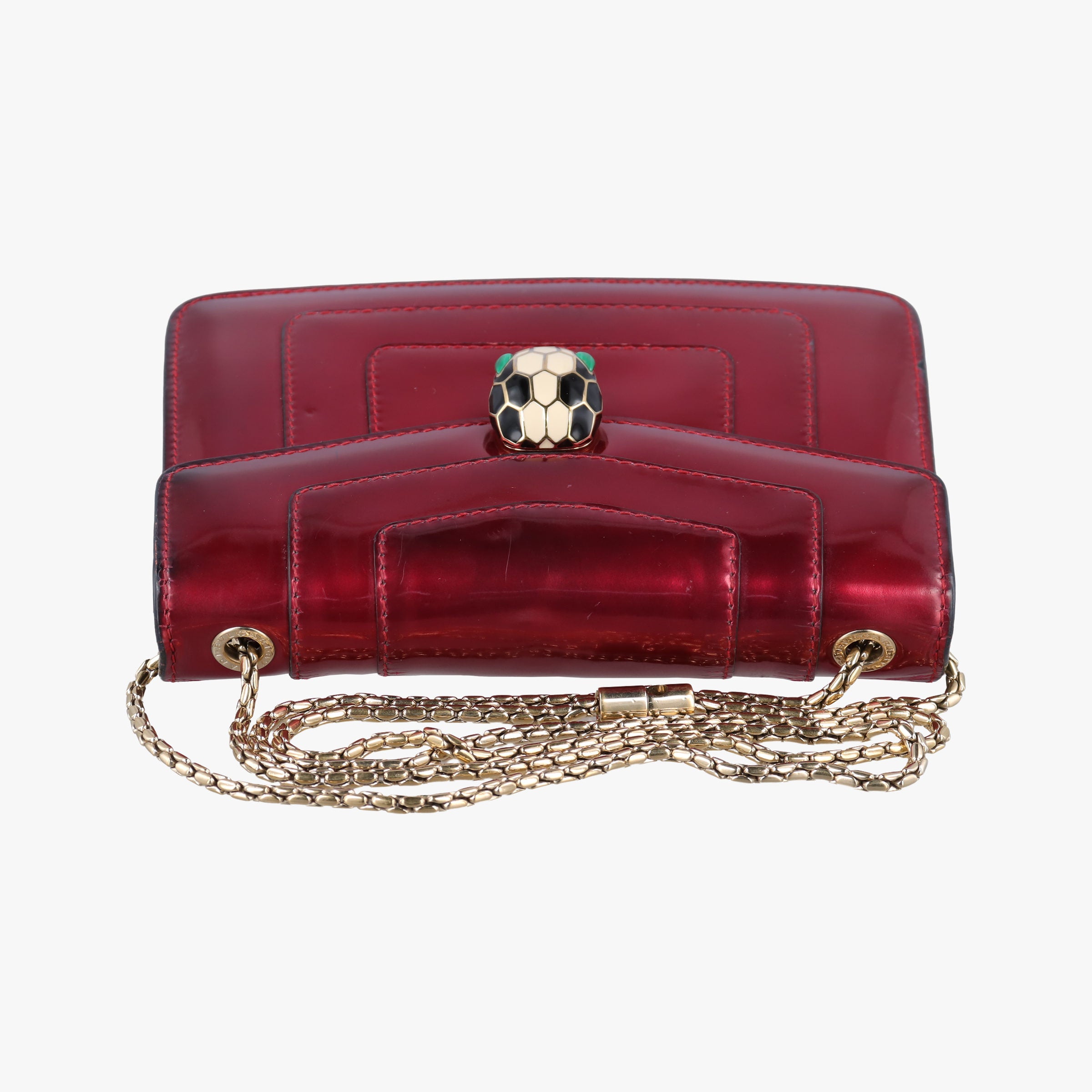 Pre-owned Bvlgari SERPENTI FOREVER Red Leather  shoulderbag | stylenewstar