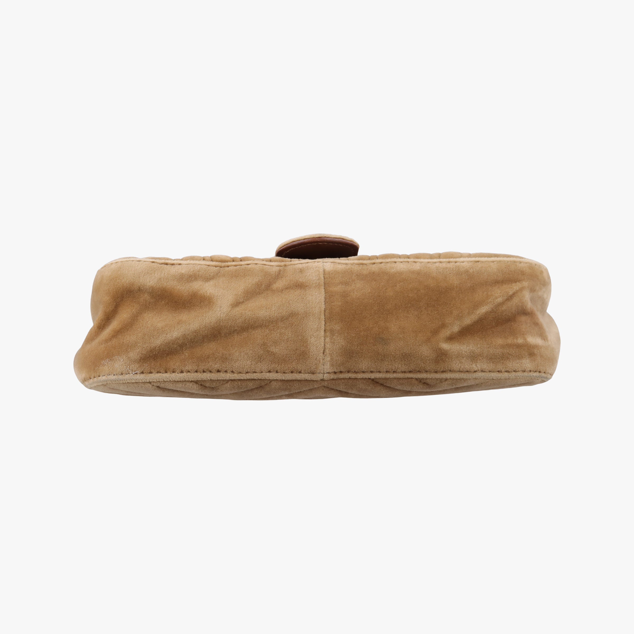 Pre-owned Gucci GG Marmont khaki velour 443497 shoulderbag | stylenewstar