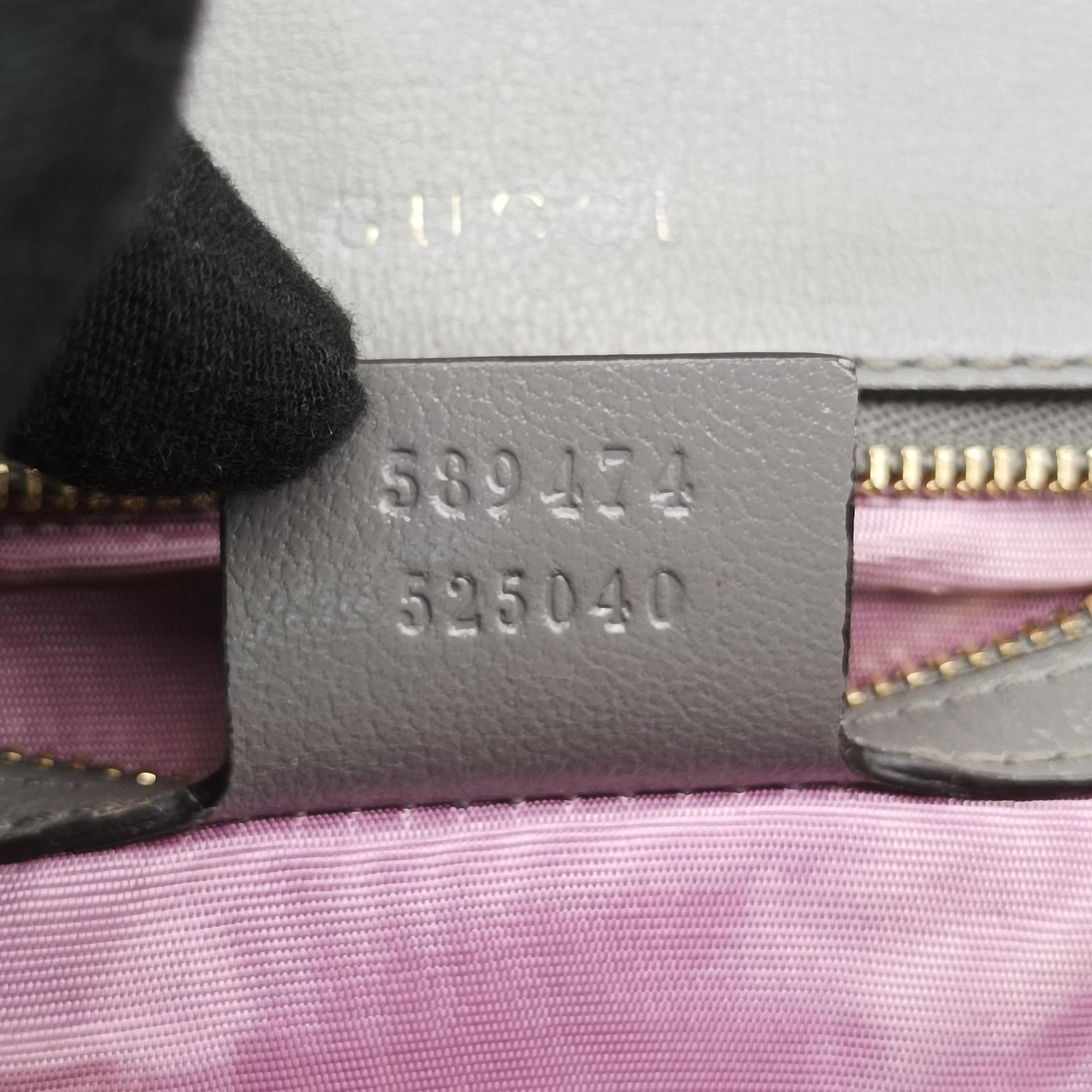 Pre-owned Gucci GG Ring GG Marmont Grey Leather 589474 shoulderbag | stylenewstar