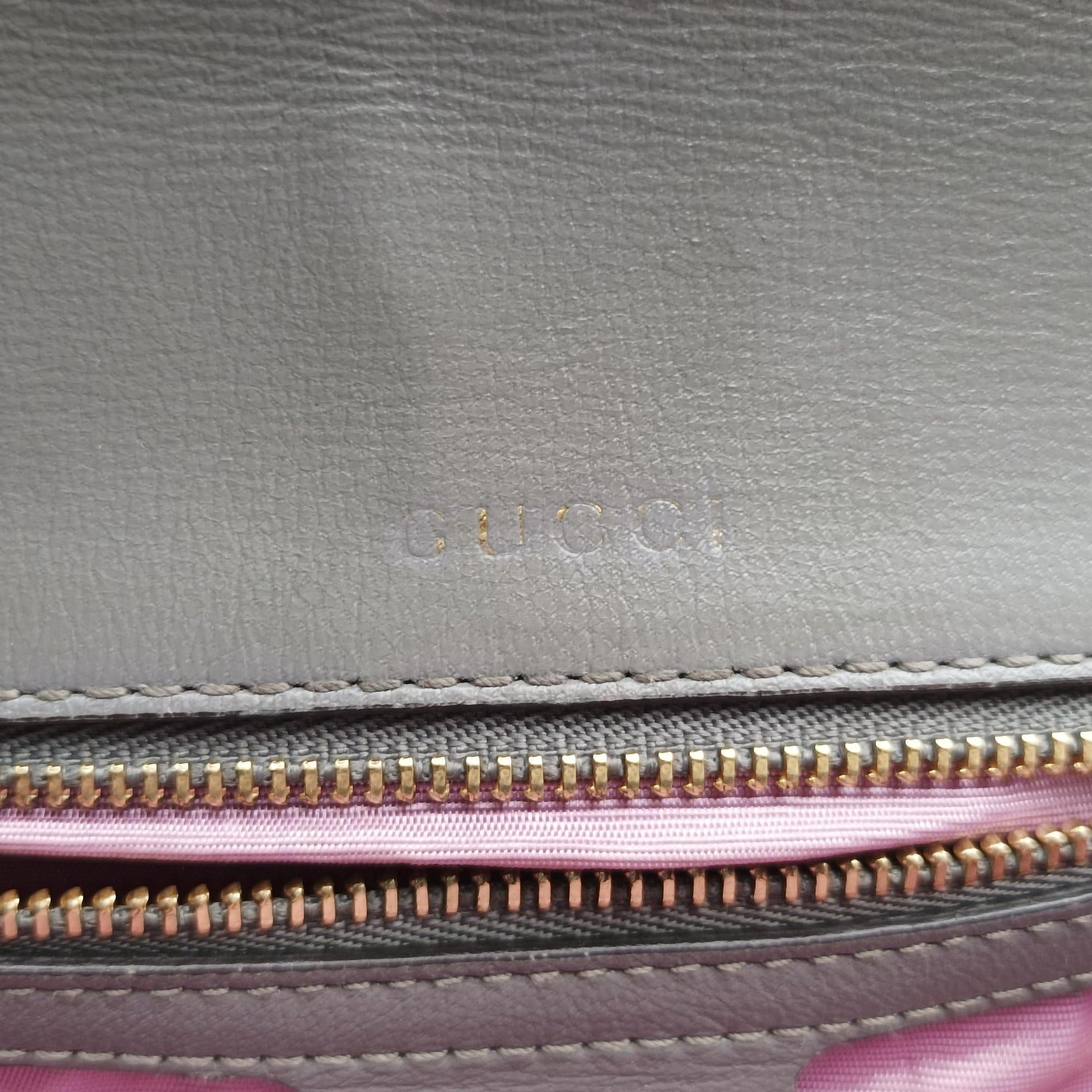 Pre-owned Gucci GG Ring GG Marmont Grey Leather 589474 shoulderbag | stylenewstar