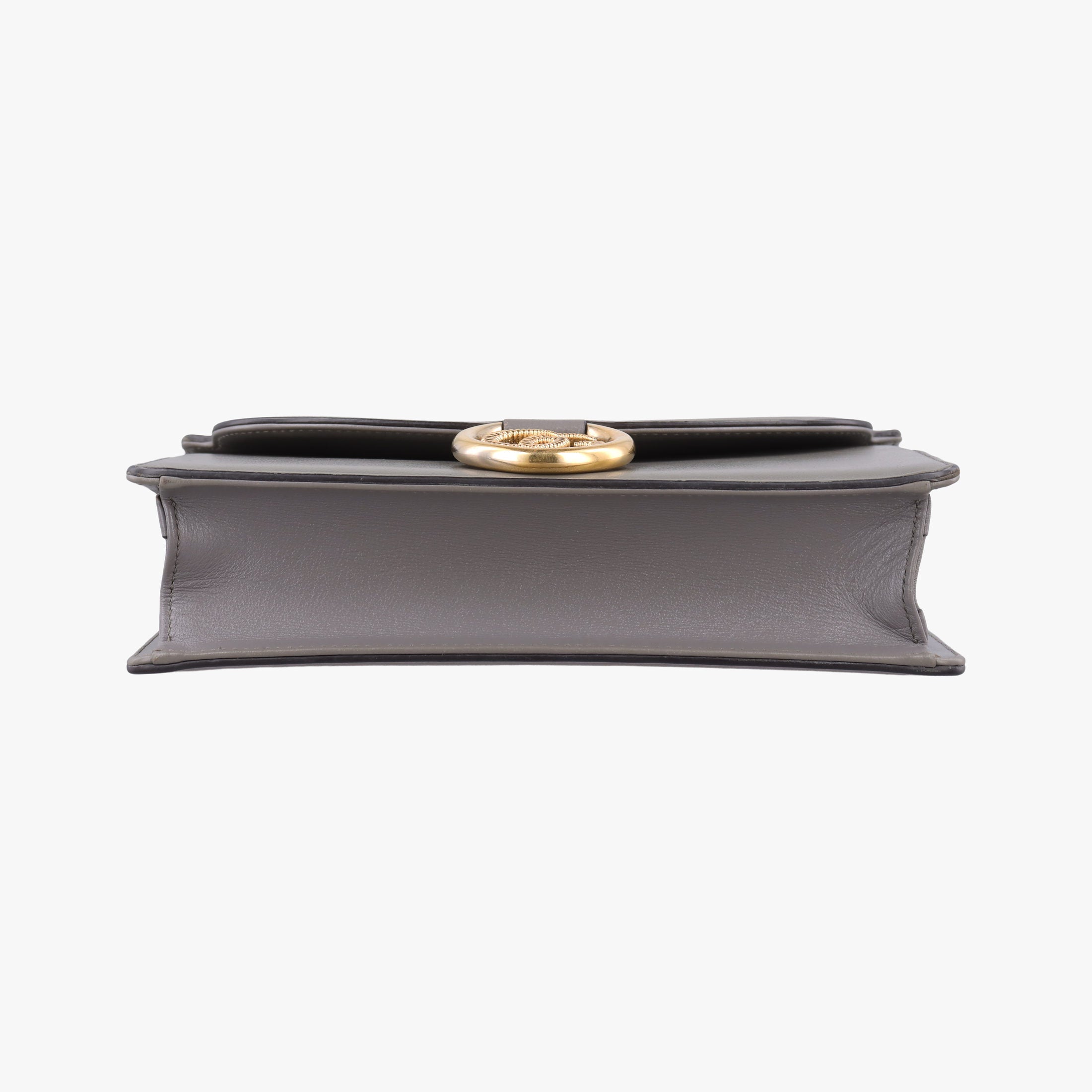 Pre-owned Gucci GG Ring GG Marmont Grey Leather 589474 shoulderbag | stylenewstar