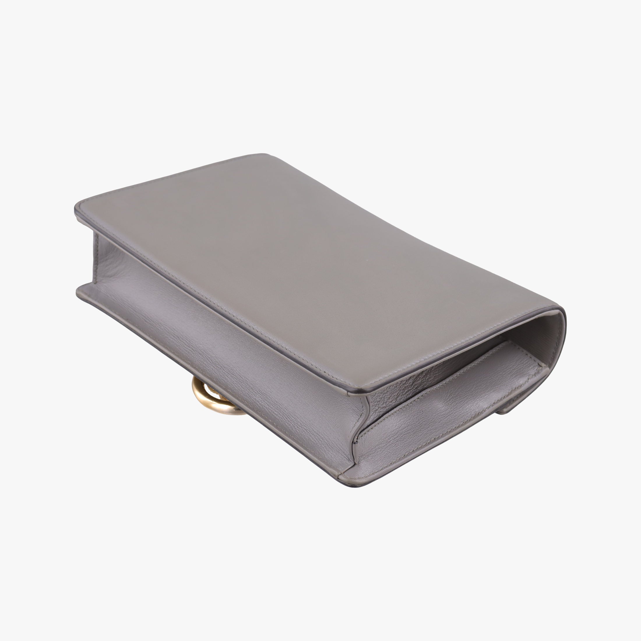 Pre-owned Gucci GG Ring GG Marmont Grey Leather 589474 shoulderbag | stylenewstar