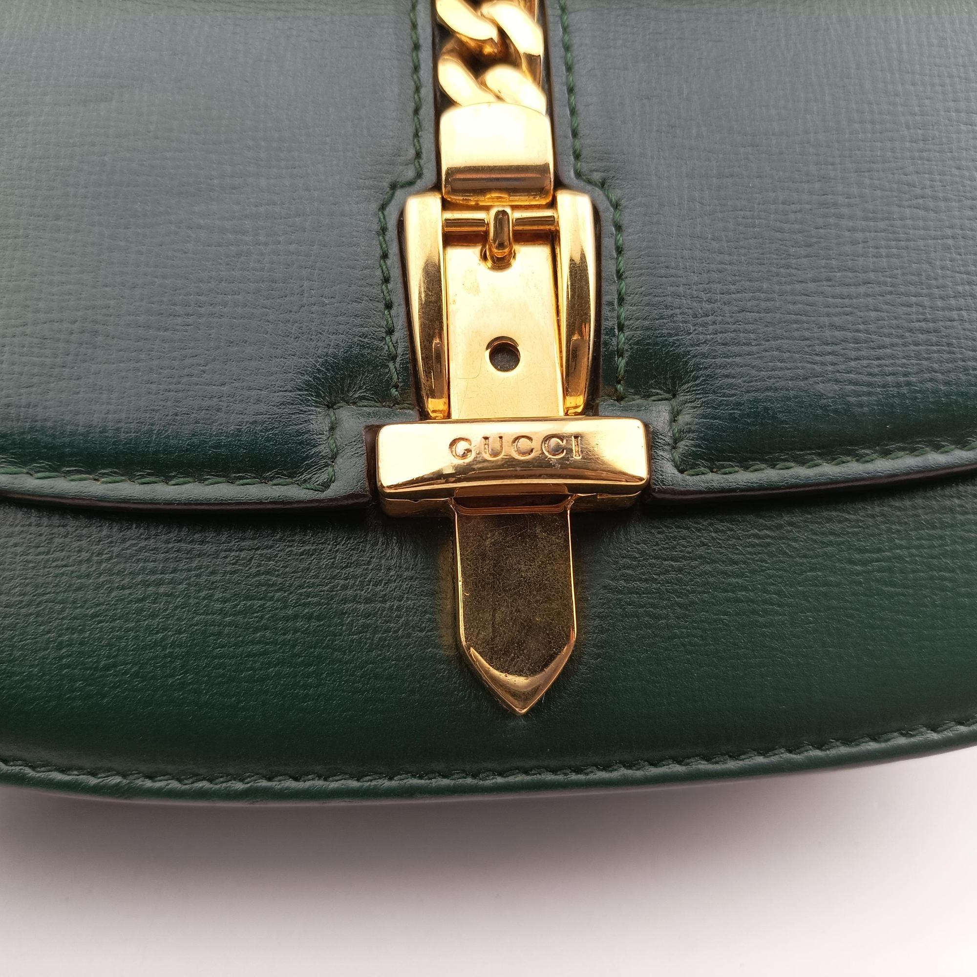 Pre-owned Gucci Sylvie 1969 Green Leather 615965 shoulderbag | stylenewstar