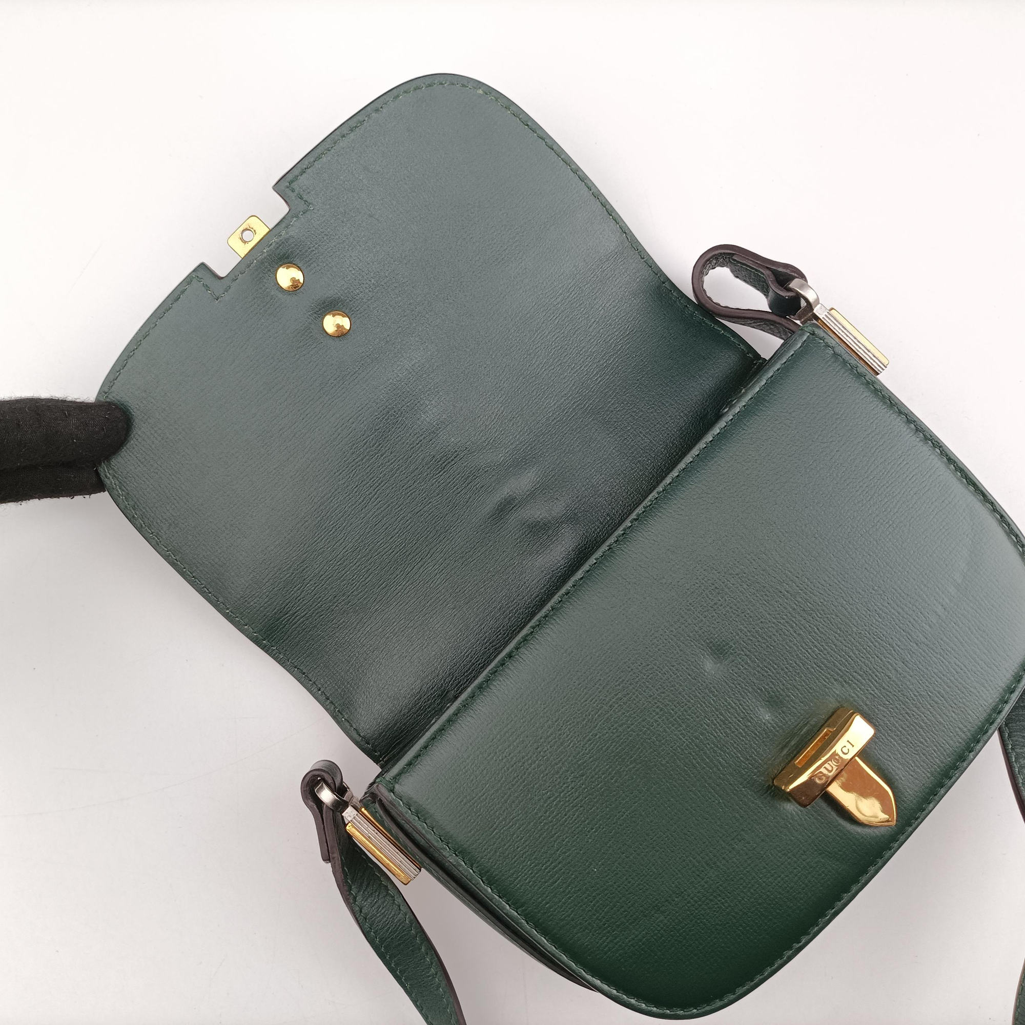Pre-owned Gucci Sylvie 1969 Green Leather 615965 shoulderbag | stylenewstar