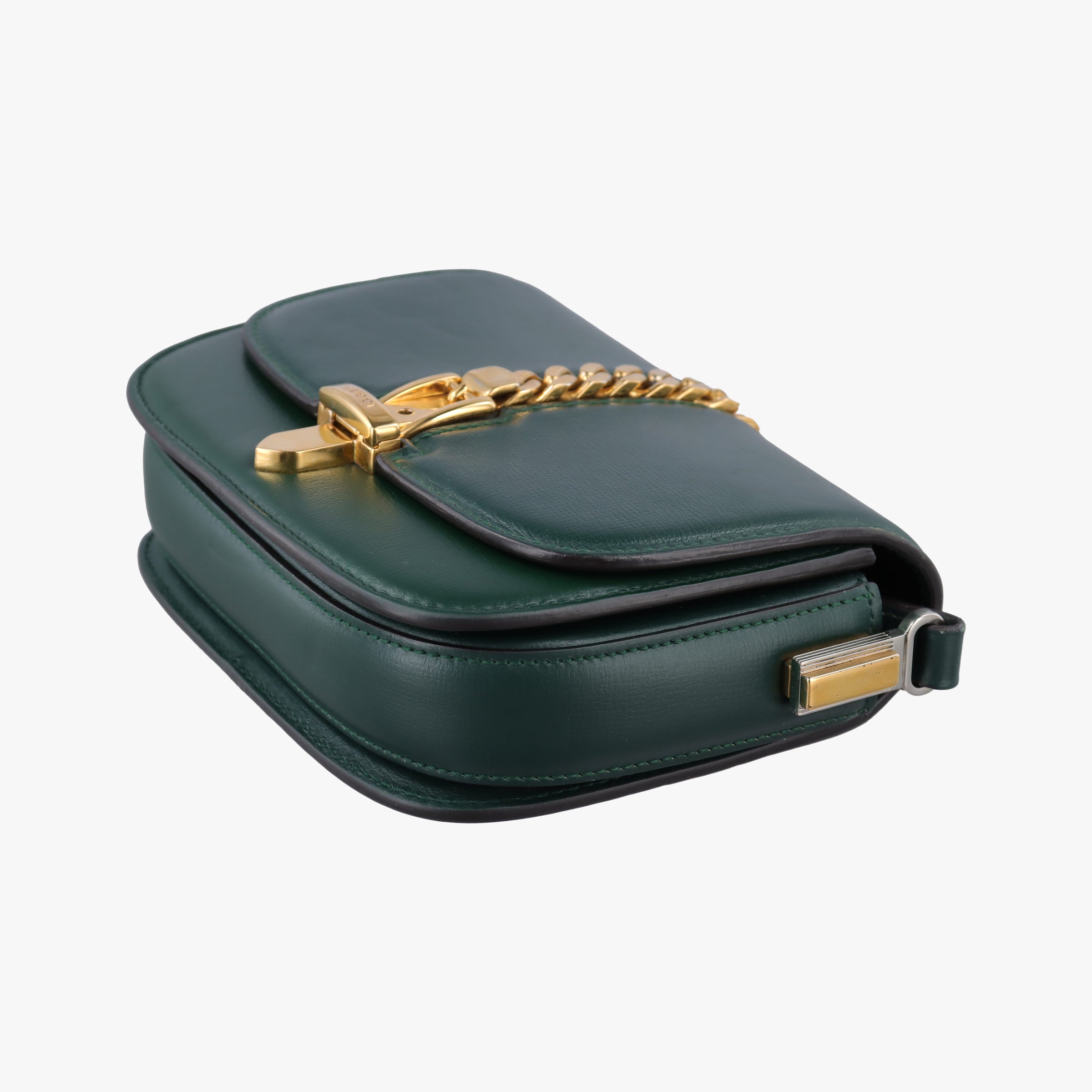 Pre-owned Gucci Sylvie 1969 Green Leather 615965 shoulderbag | stylenewstar