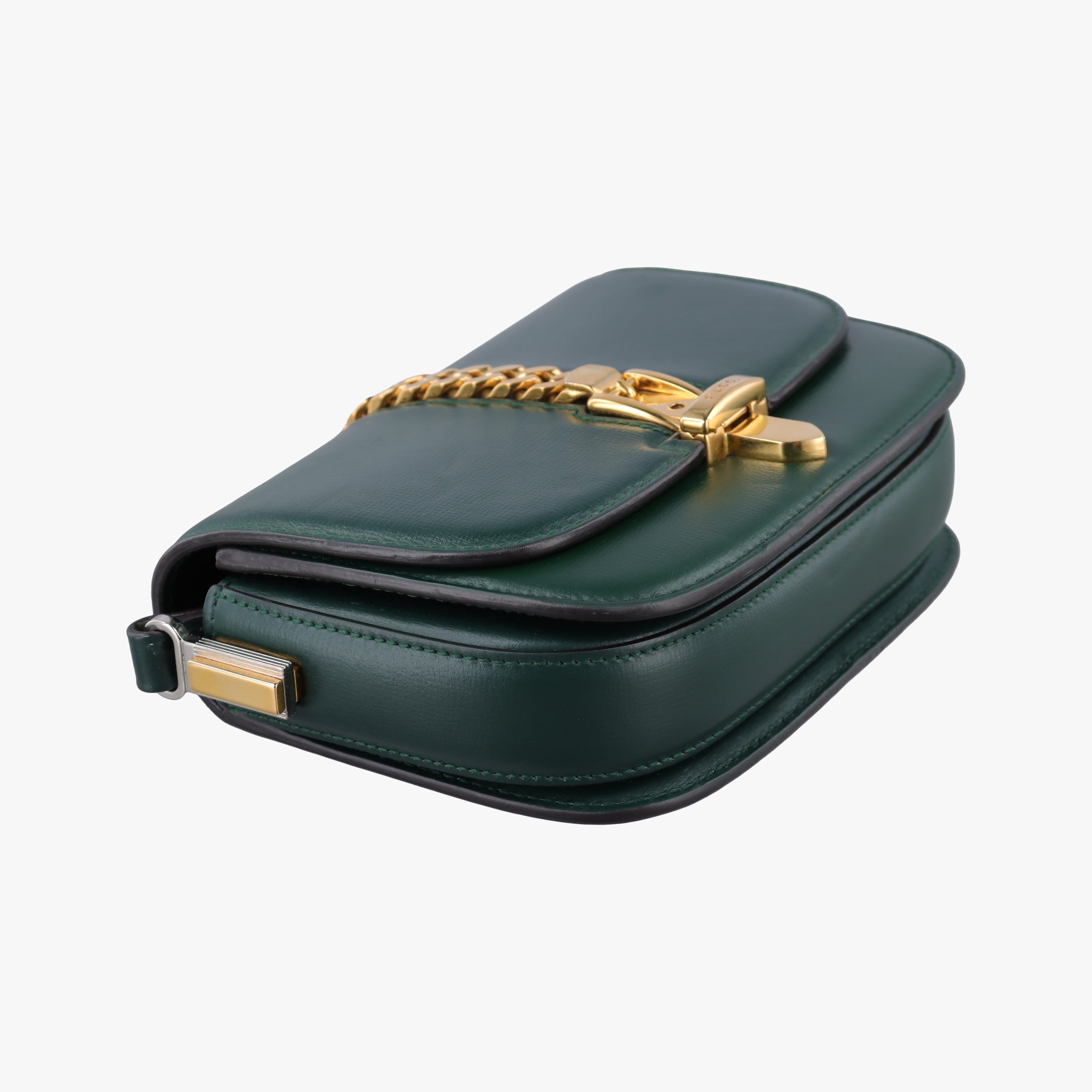 Pre-owned Gucci Sylvie 1969 Green Leather 615965 shoulderbag | stylenewstar