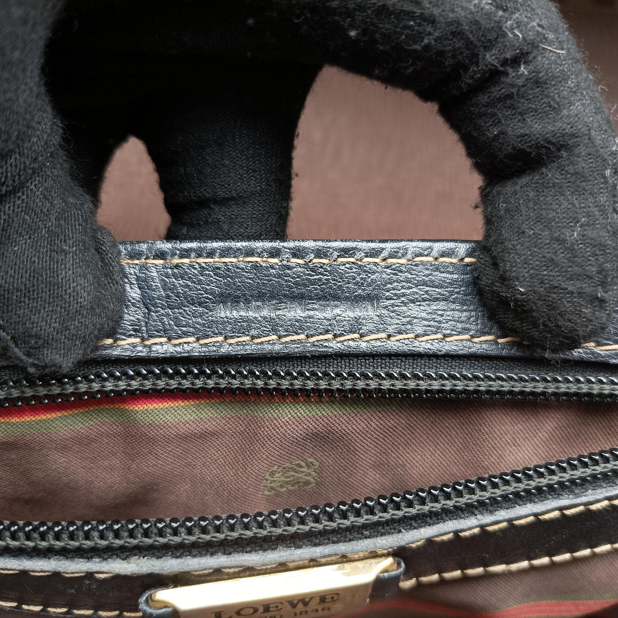 Pre-owned Loewe Velazquez Brown × Black Calfskin  handbag | stylenewstar