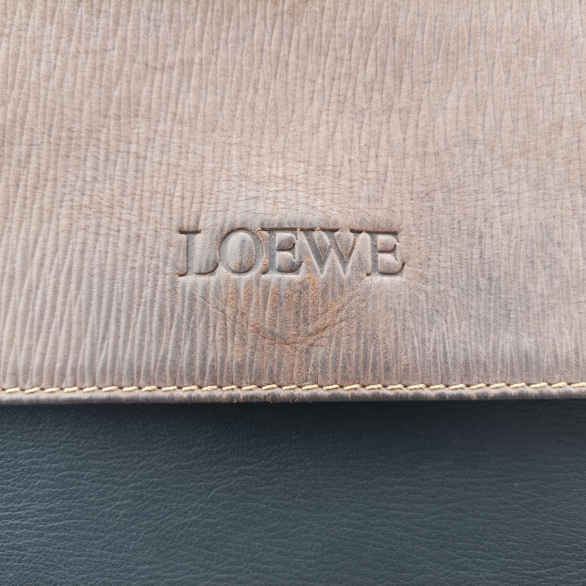 Pre-owned Loewe Velazquez Brown × Black Calfskin  handbag | stylenewstar