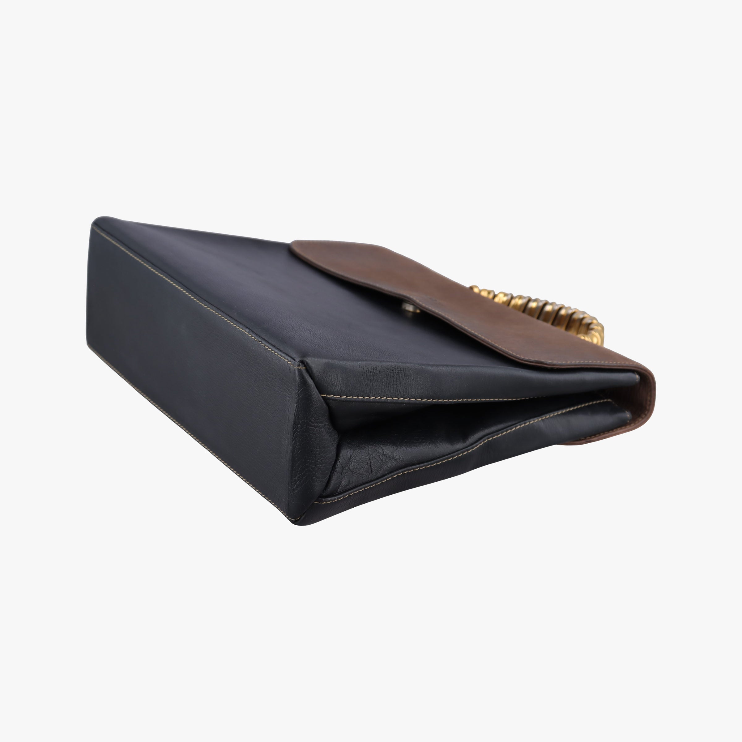Pre-owned Loewe Velazquez Brown × Black Calfskin  handbag | stylenewstar