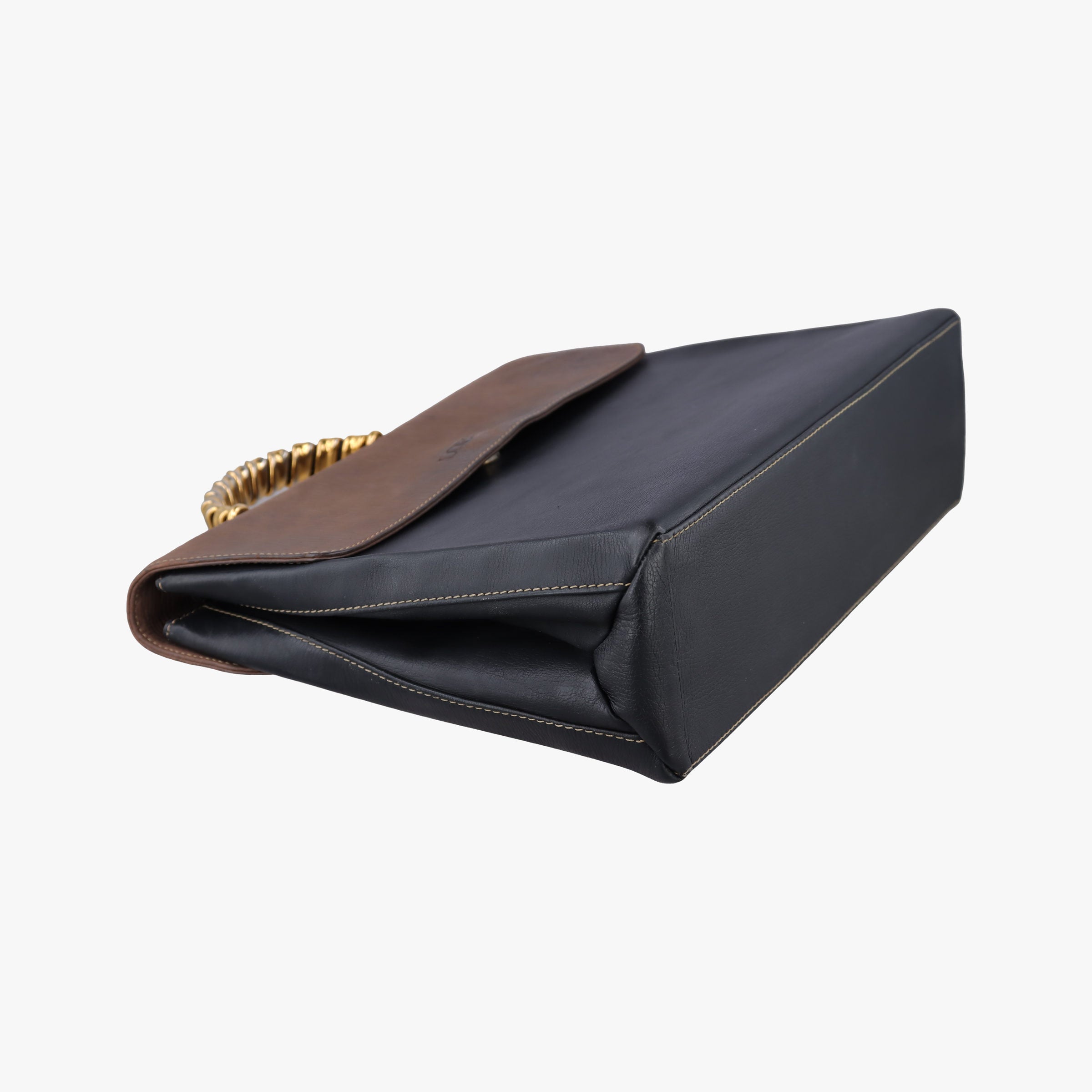 Pre-owned Loewe Velazquez Brown × Black Calfskin  handbag | stylenewstar