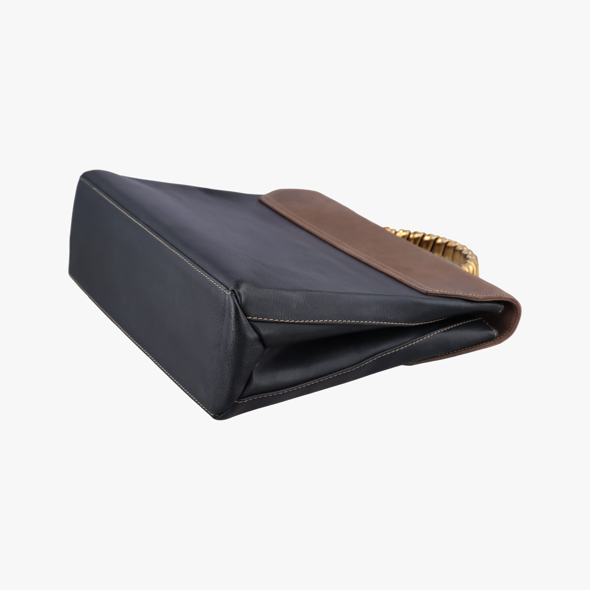 Pre-owned Loewe Velazquez Brown × Black Calfskin  handbag | stylenewstar