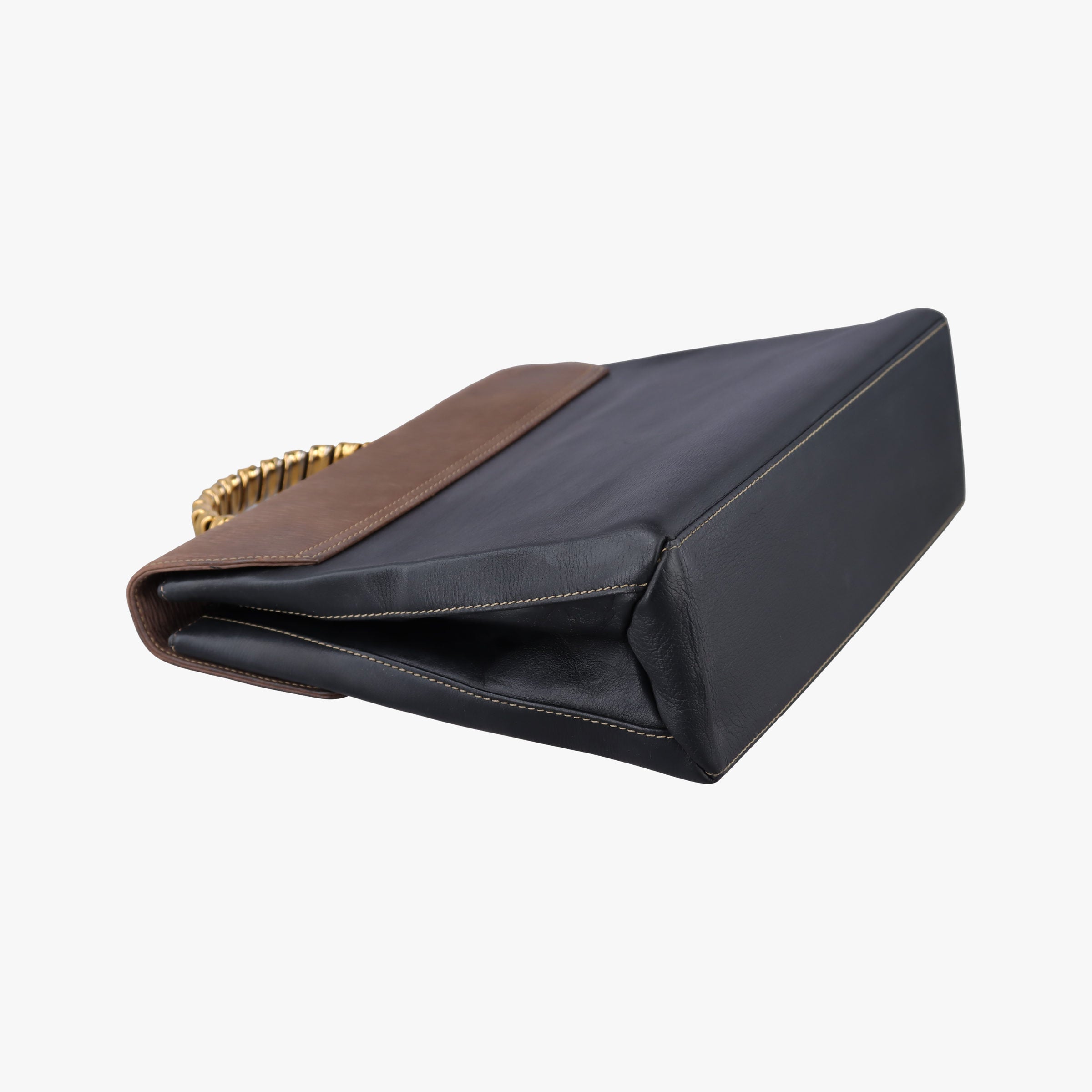 Pre-owned Loewe Velazquez Brown × Black Calfskin  handbag | stylenewstar