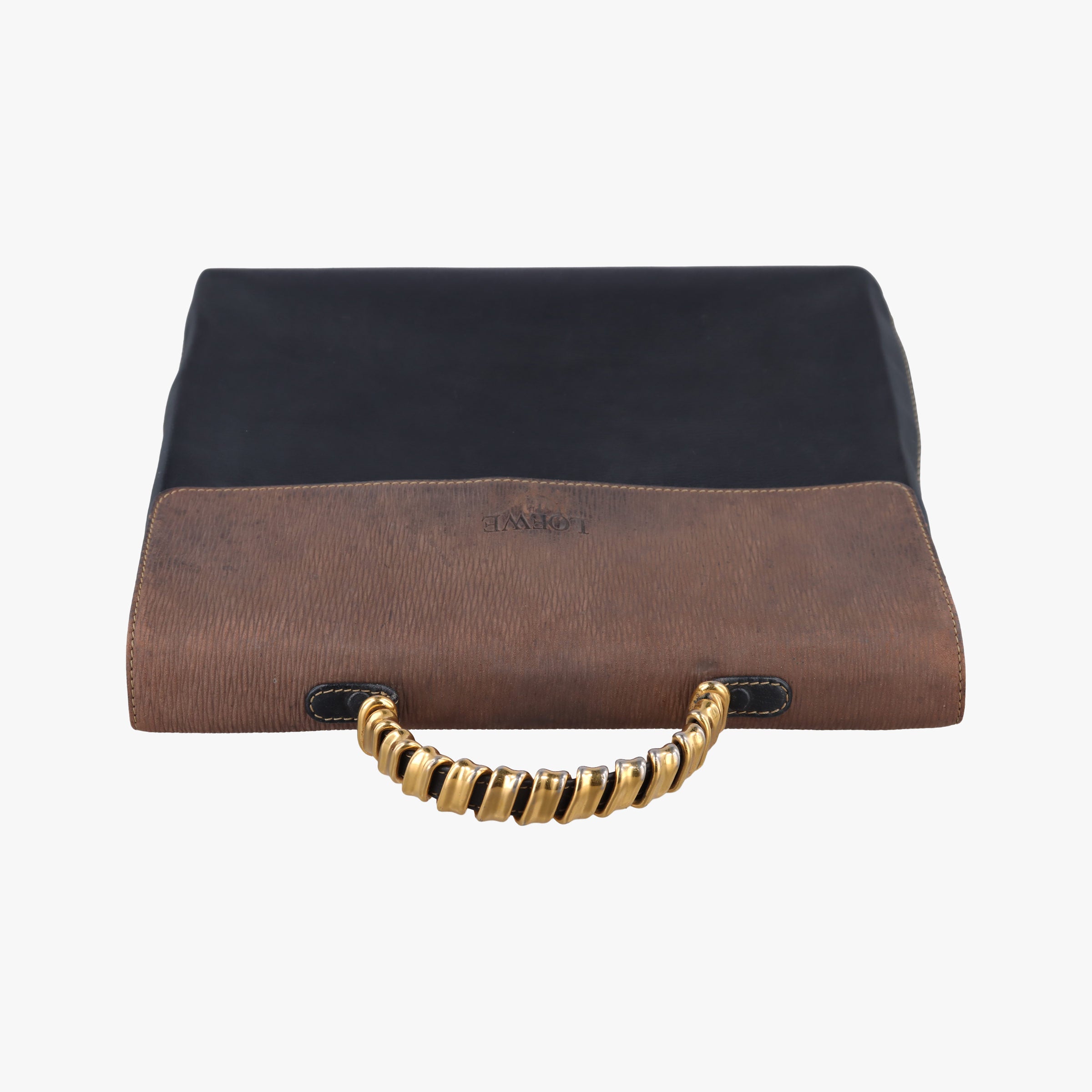 Pre-owned Loewe Velazquez Brown × Black Calfskin  handbag | stylenewstar