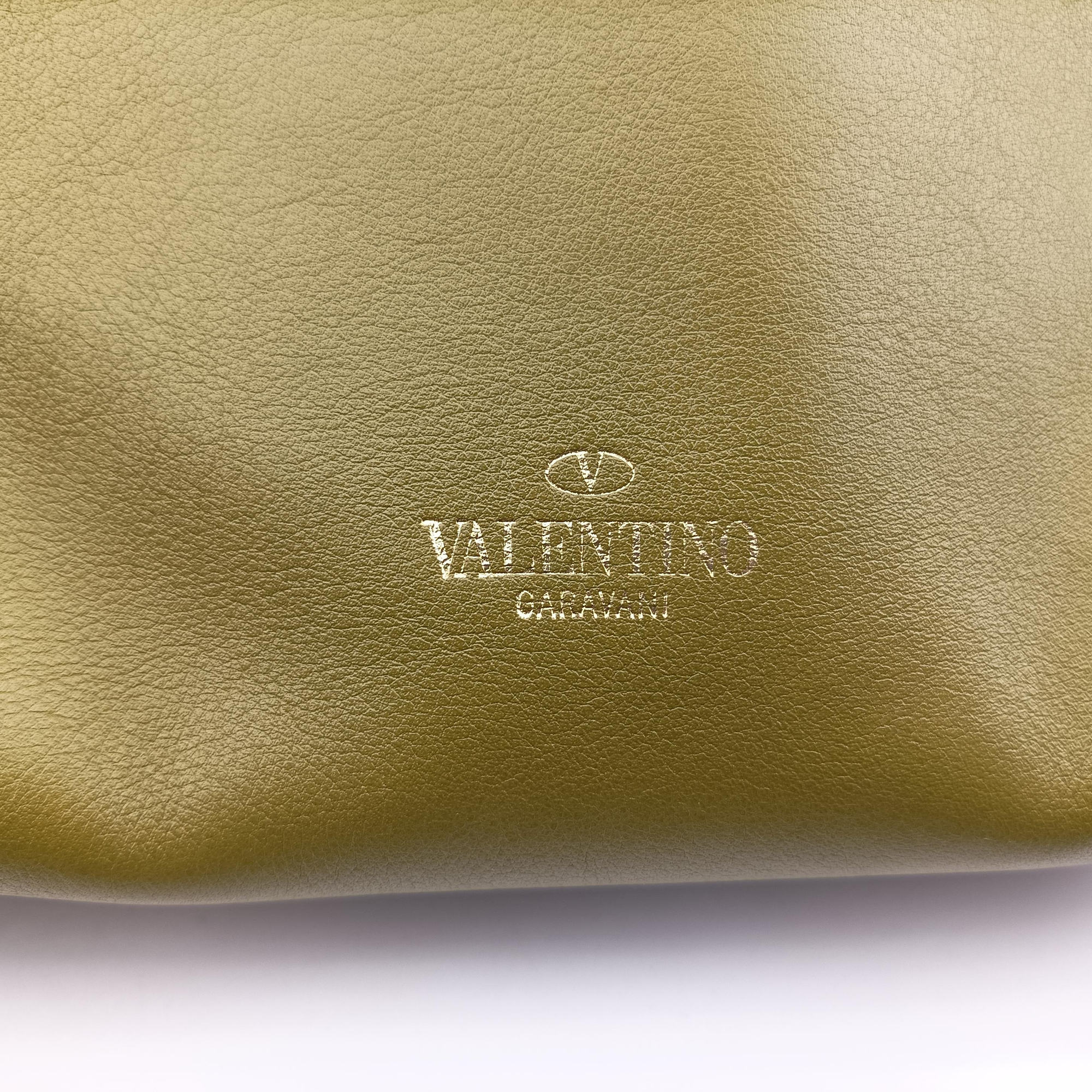 Pre-owned Valentino Rockstud Orange × Gray Leather  shoulderbag | stylenewstar